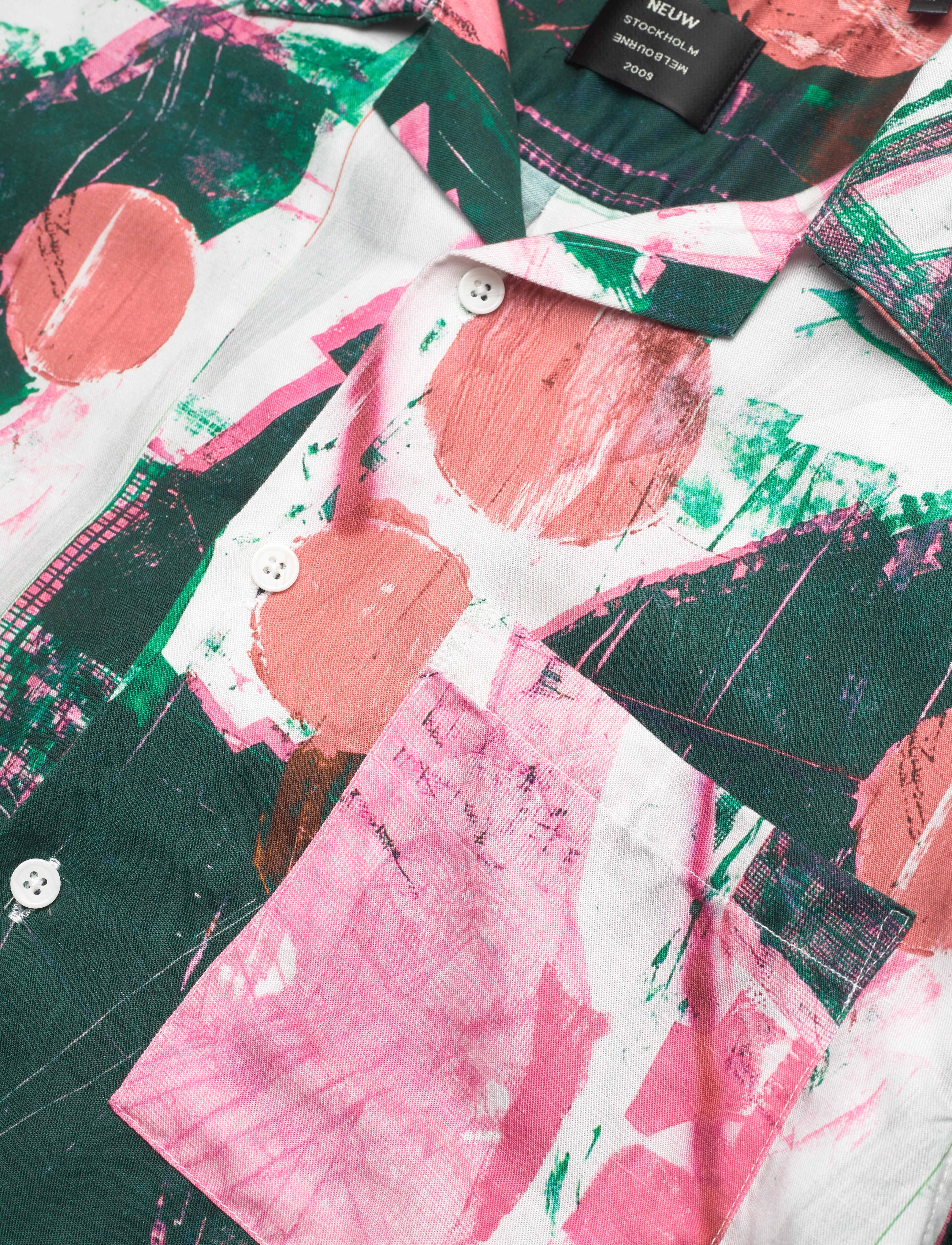 NEUW - YU ART SHIRT 1 ASH/PINK - linneskjortor - multi - 5