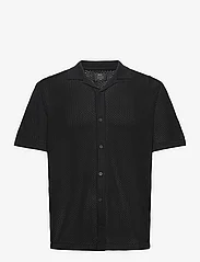 NEUW - COHEN KNIT SS SHIRT - kortärmade skjortor - black - 0