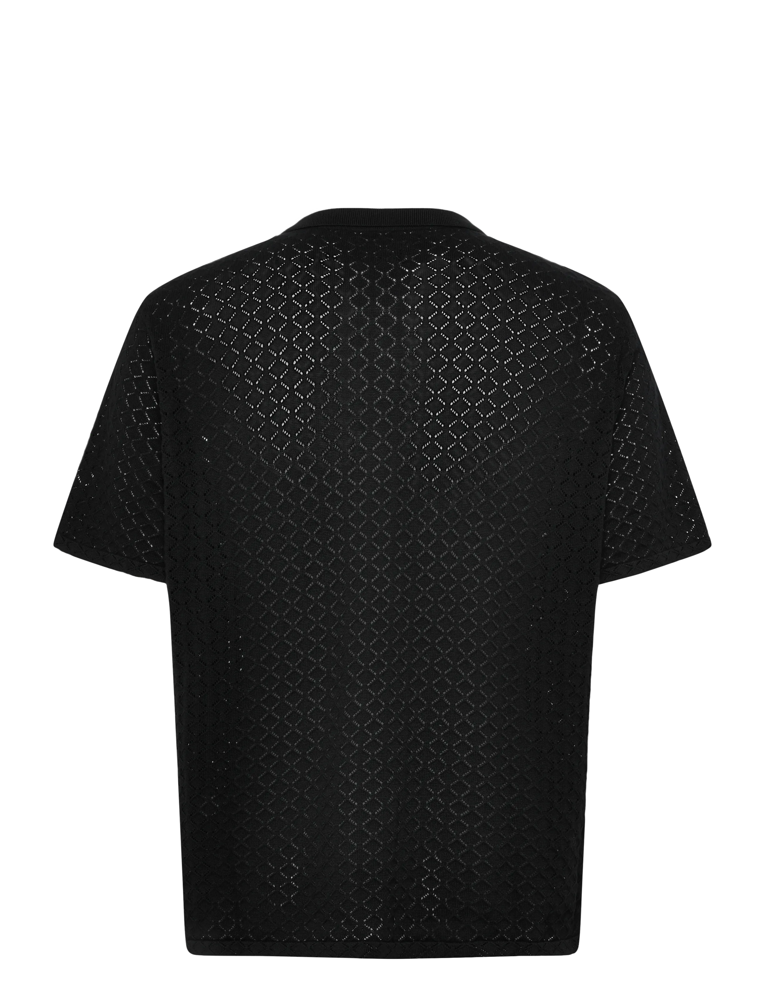 NEUW - CAVE LACE KNIT SHIRT BLACK - kootud polosärgid - black - 2