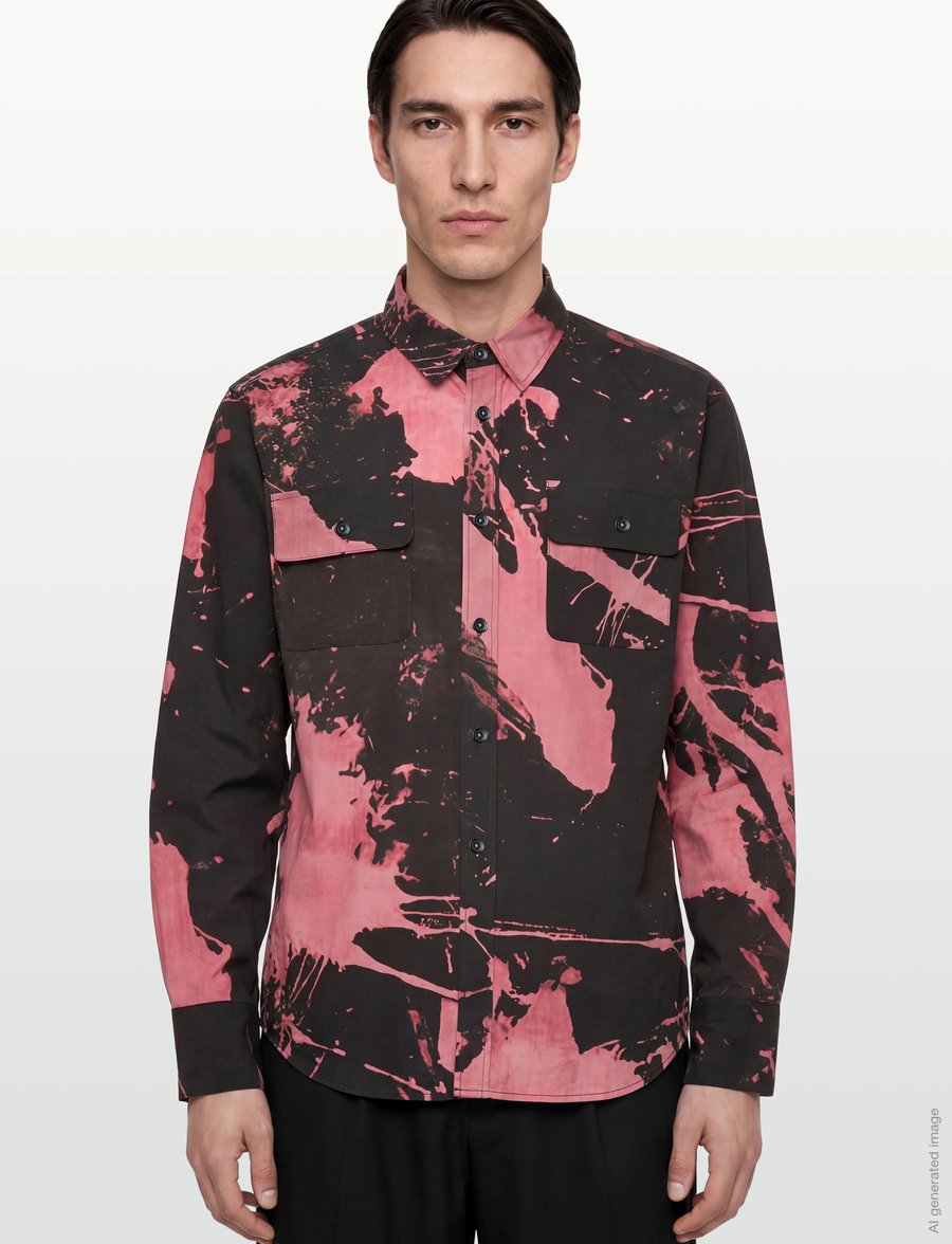 NEUW - REGULAR FIT REVERSE DYE SHIRTREVERSE BLACK - mønstrede skjorter - black - 3