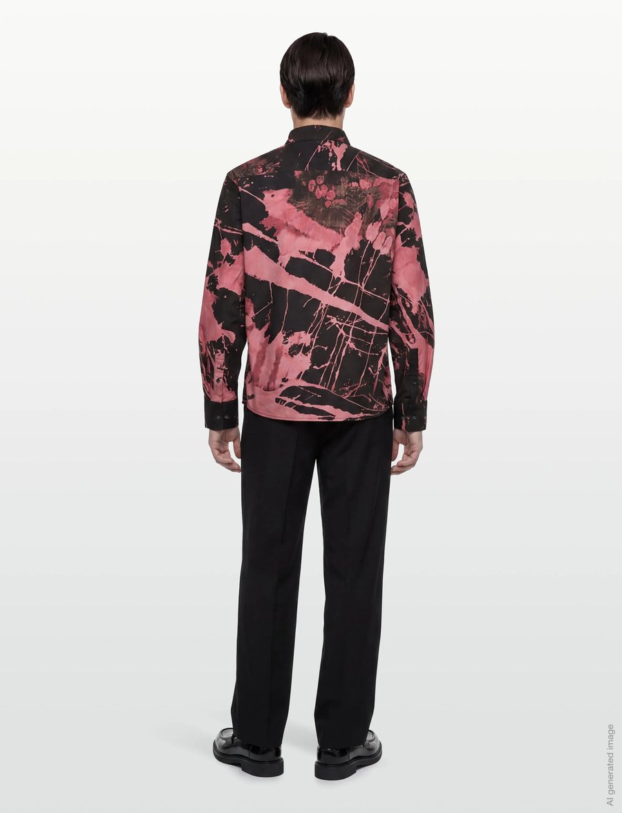 NEUW - REGULAR FIT REVERSE DYE SHIRTREVERSE BLACK - mønstrede skjorter - black - 4