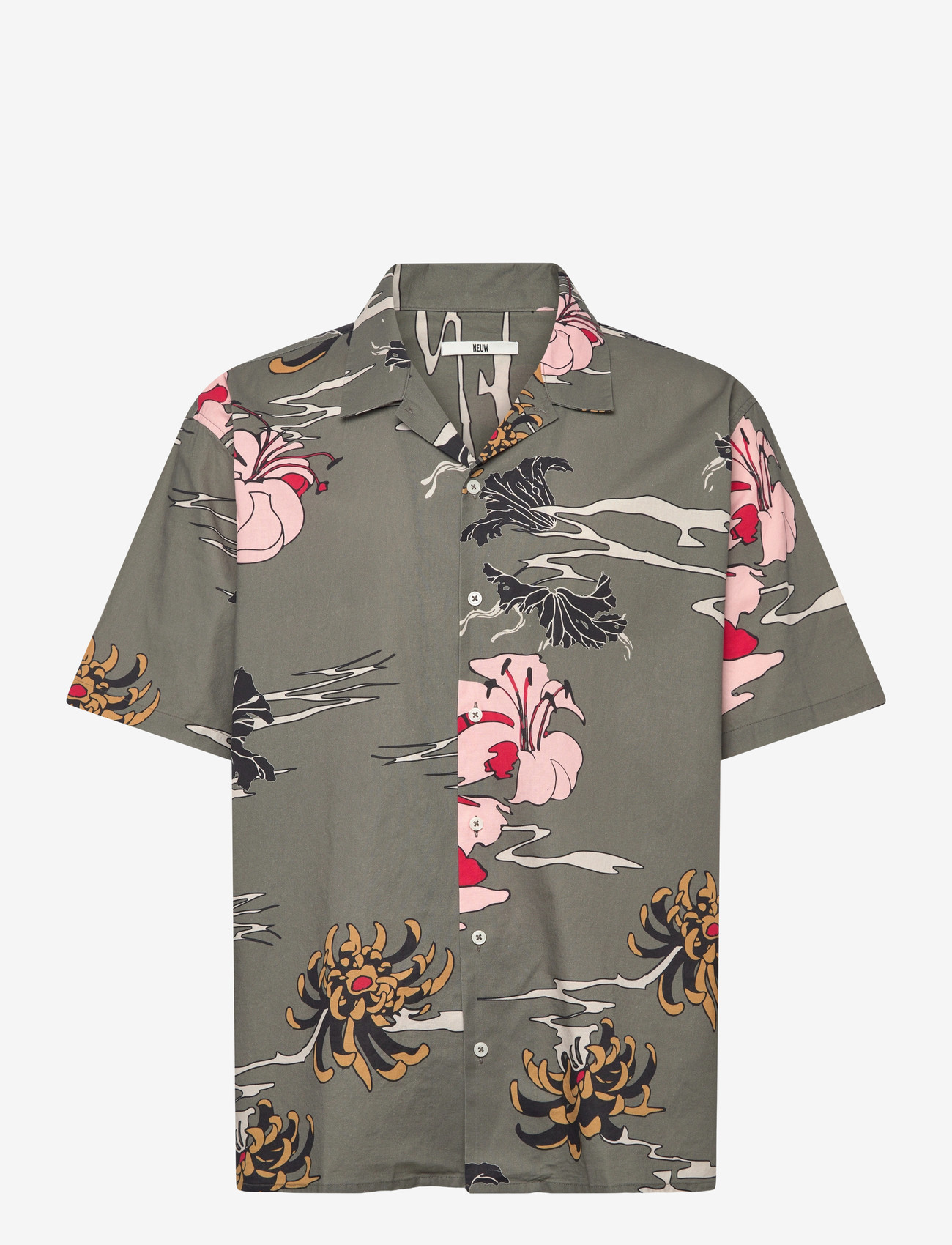 NEUW - SATIVA PRINT SS SHIRT MILITARY - hemden mit muster - green - 0
