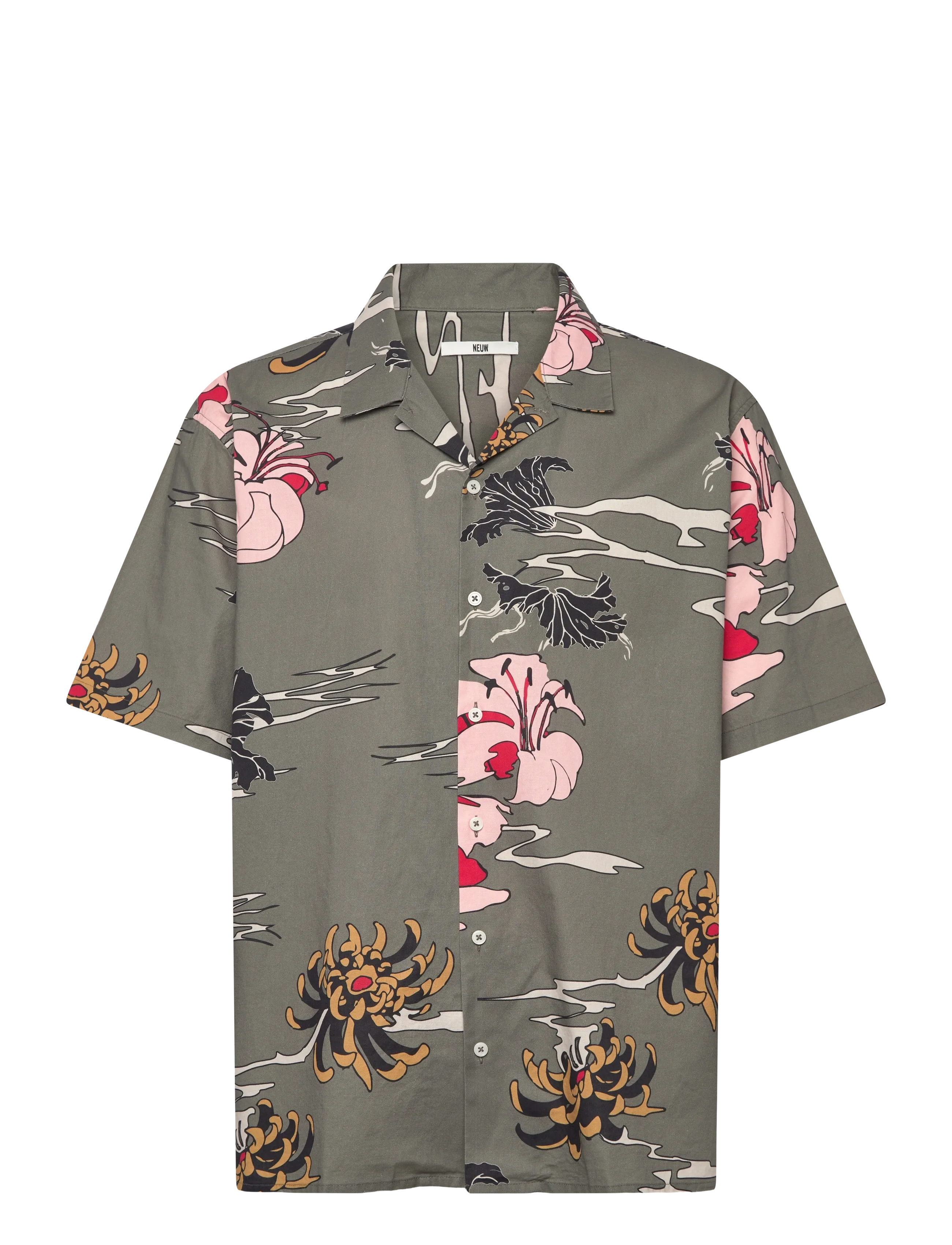 NEUW SATIVA PRINT SS SHIRT MILITARY - Kurzarmhemden - GREEN / khaki/green