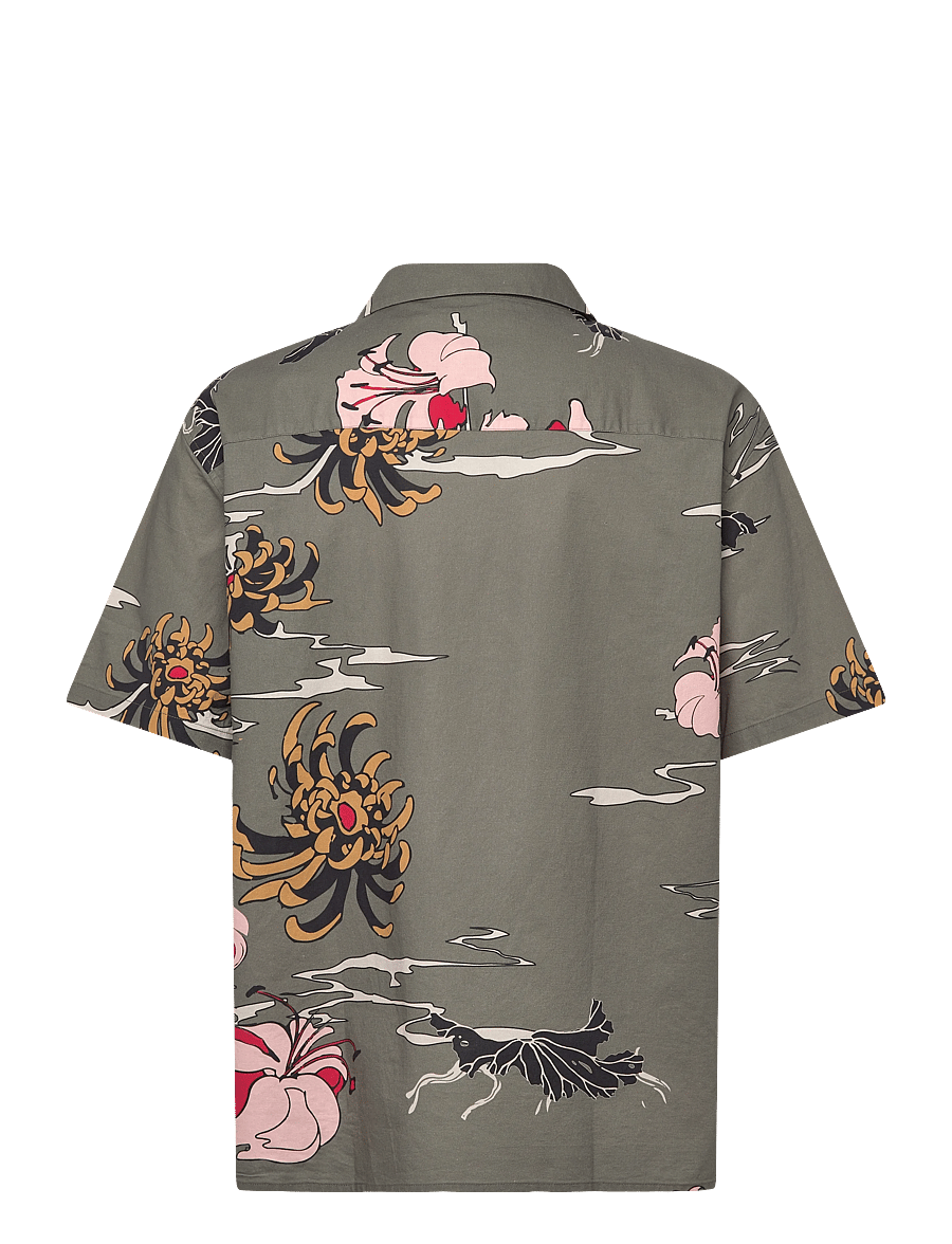 NEUW - SATIVA PRINT SS SHIRT MILITARY - mynstraðar skyrtur - green - 2