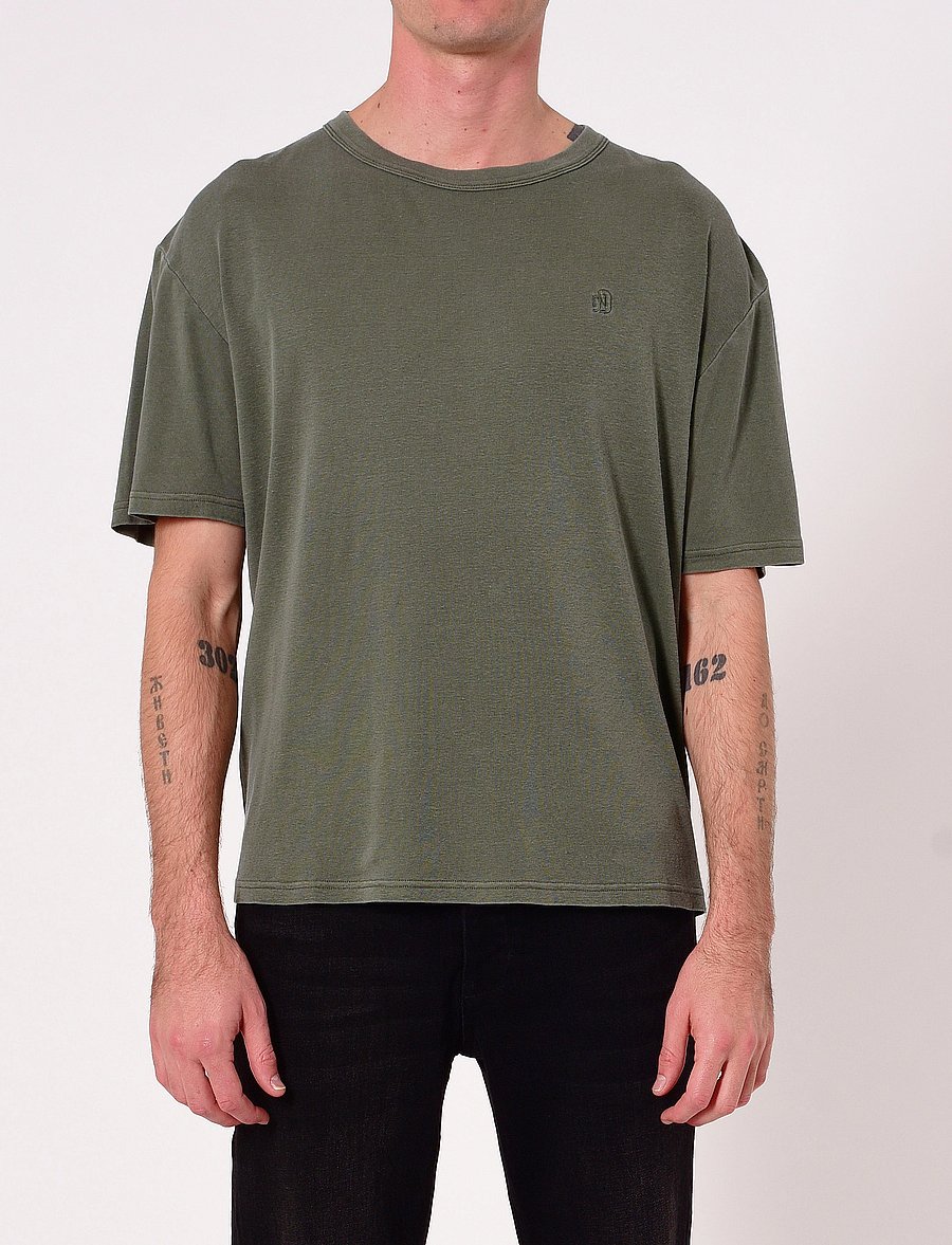 NEUW - CAVE TEE SLATE - short-sleeved t-shirts - green - 0