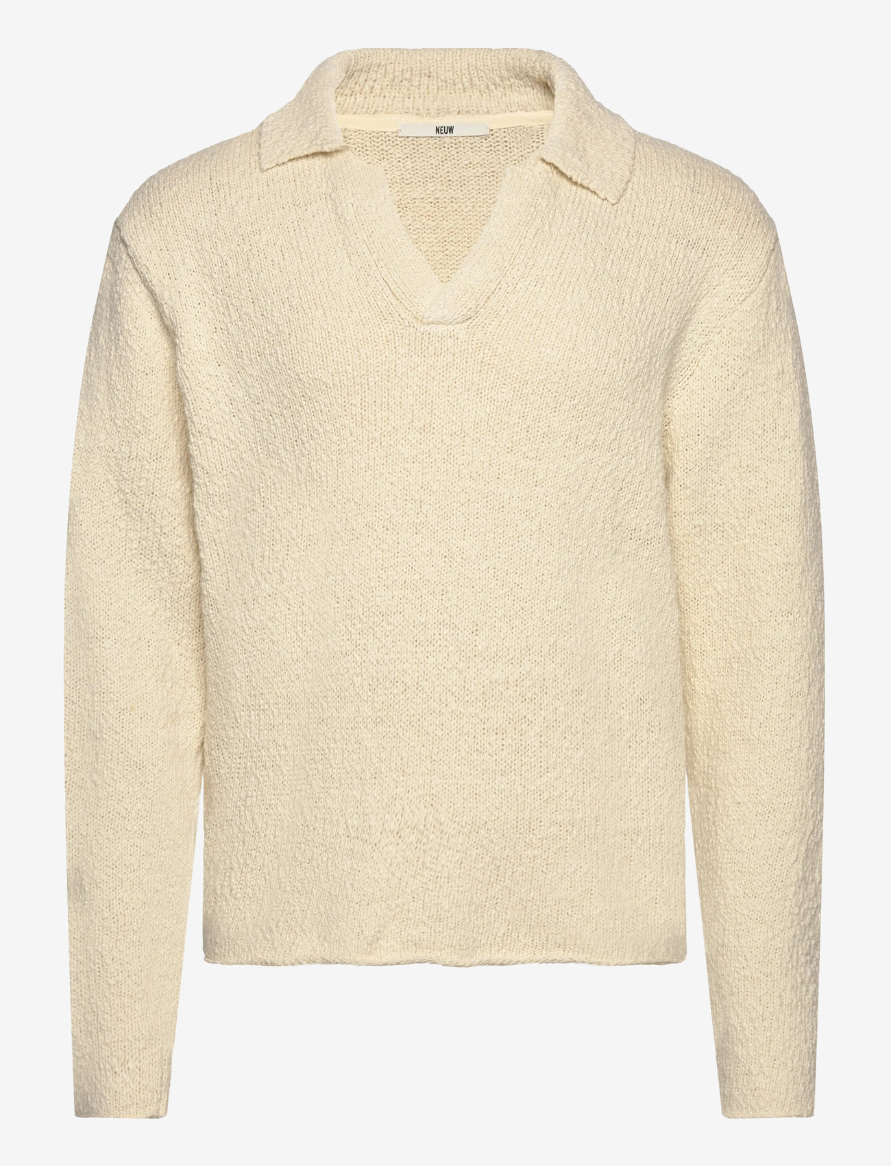 NEUW - BOUCLE KNIT RUGBY POLOECRU - polostrik - white - 1