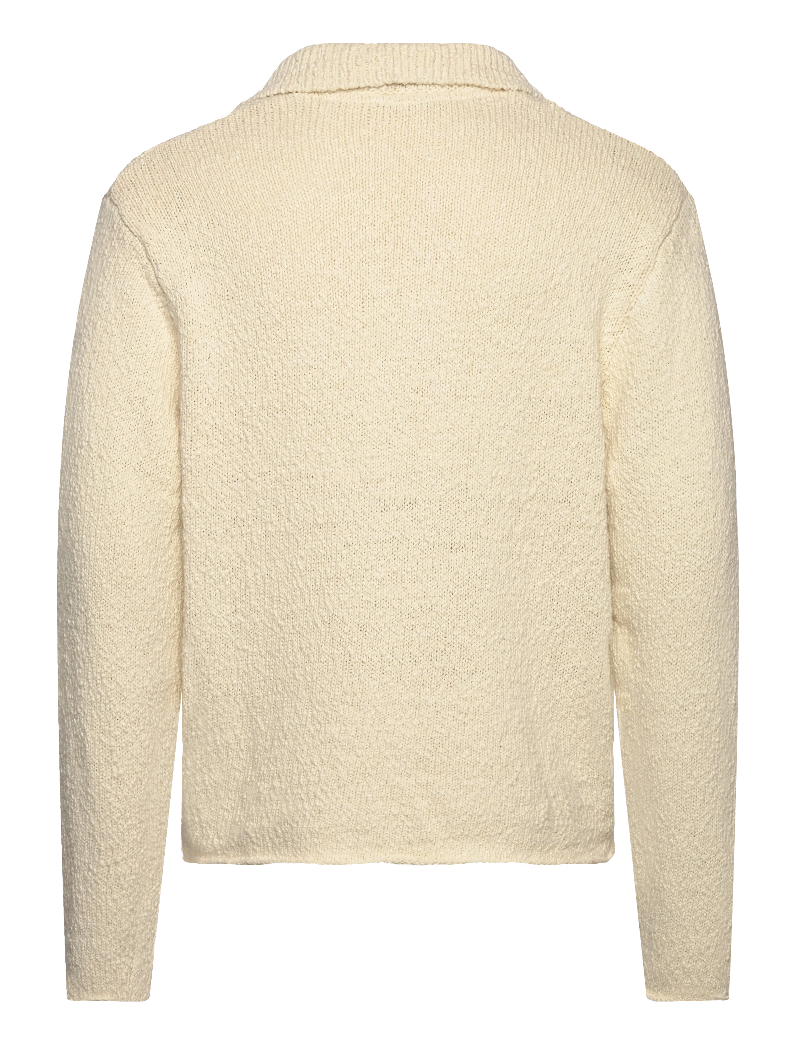 NEUW - BOUCLE KNIT RUGBY POLOECRU - langärmelige gestrickte polohemden - white - 2