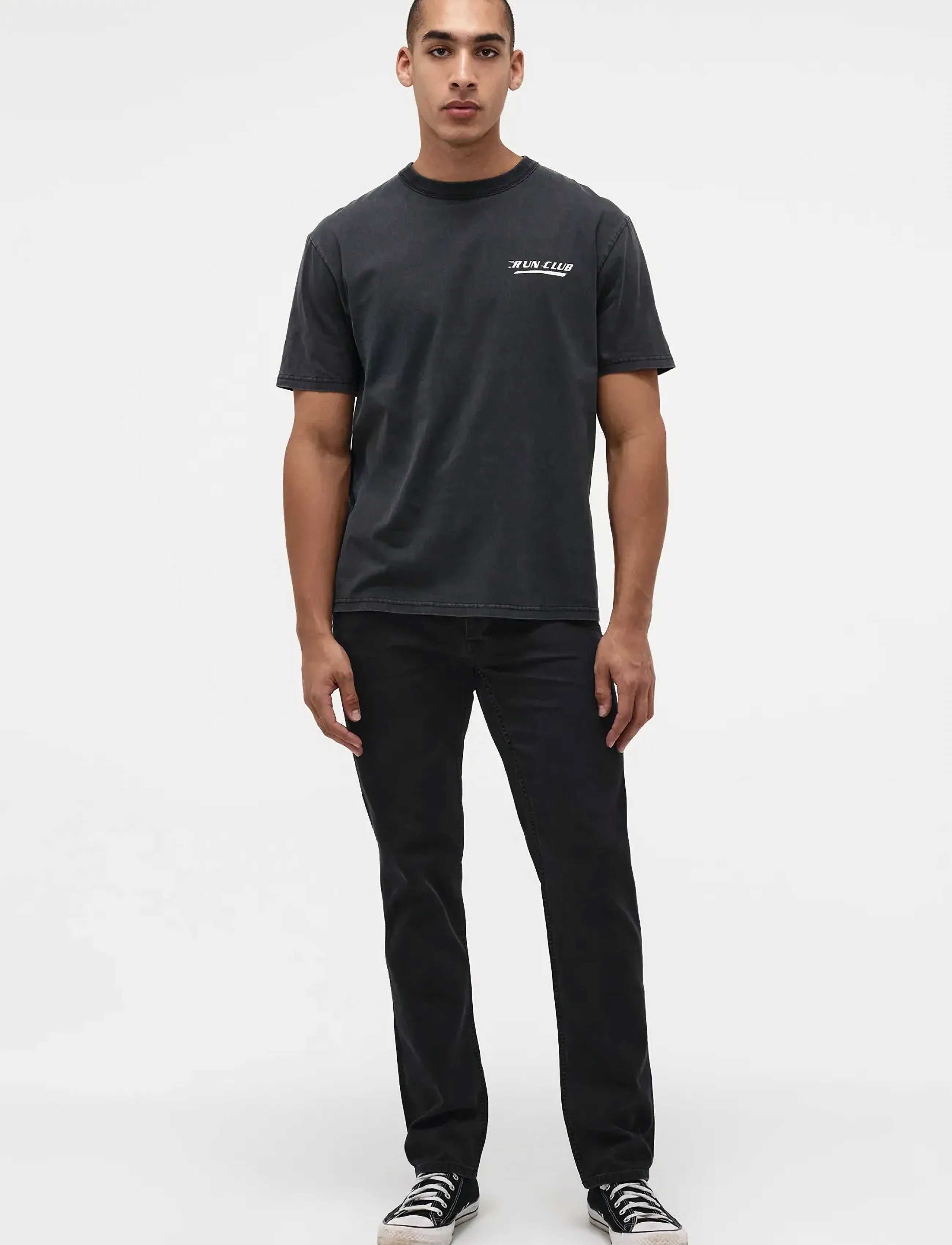 NEUW Incline Teewashed Black, S, T-shirts, Schwarz - Short-sleeved, Männerswear