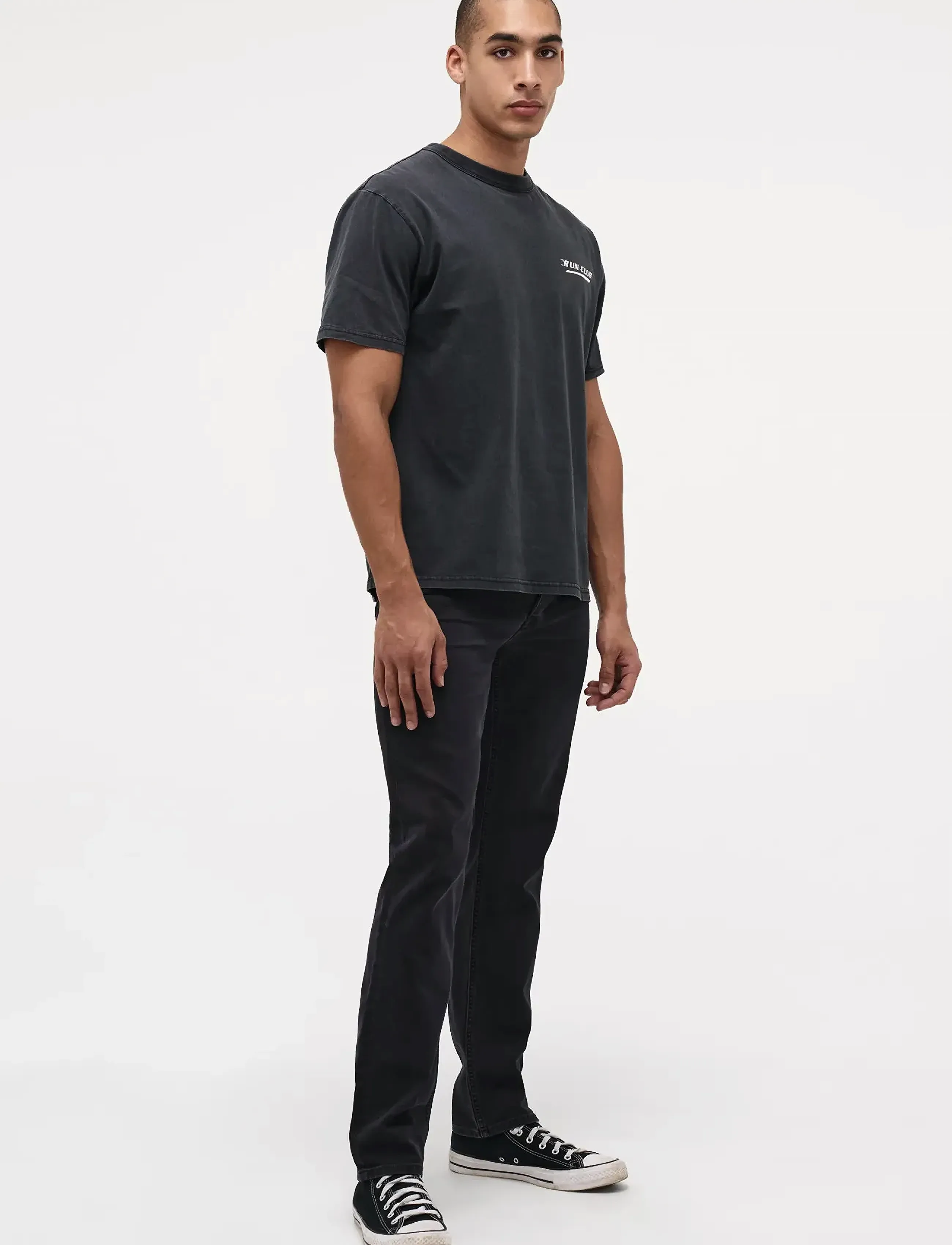 NEUW - INCLINE TEEWASHED BLACK - kortærmede t-shirts - black - 3