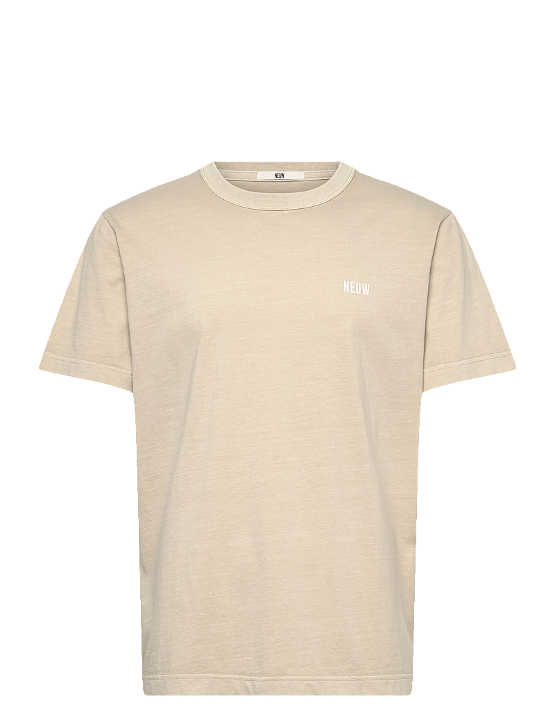 NEUW - NEUW WORDMARK TEE WASHED BLACK - kurzärmelig - beige - 0