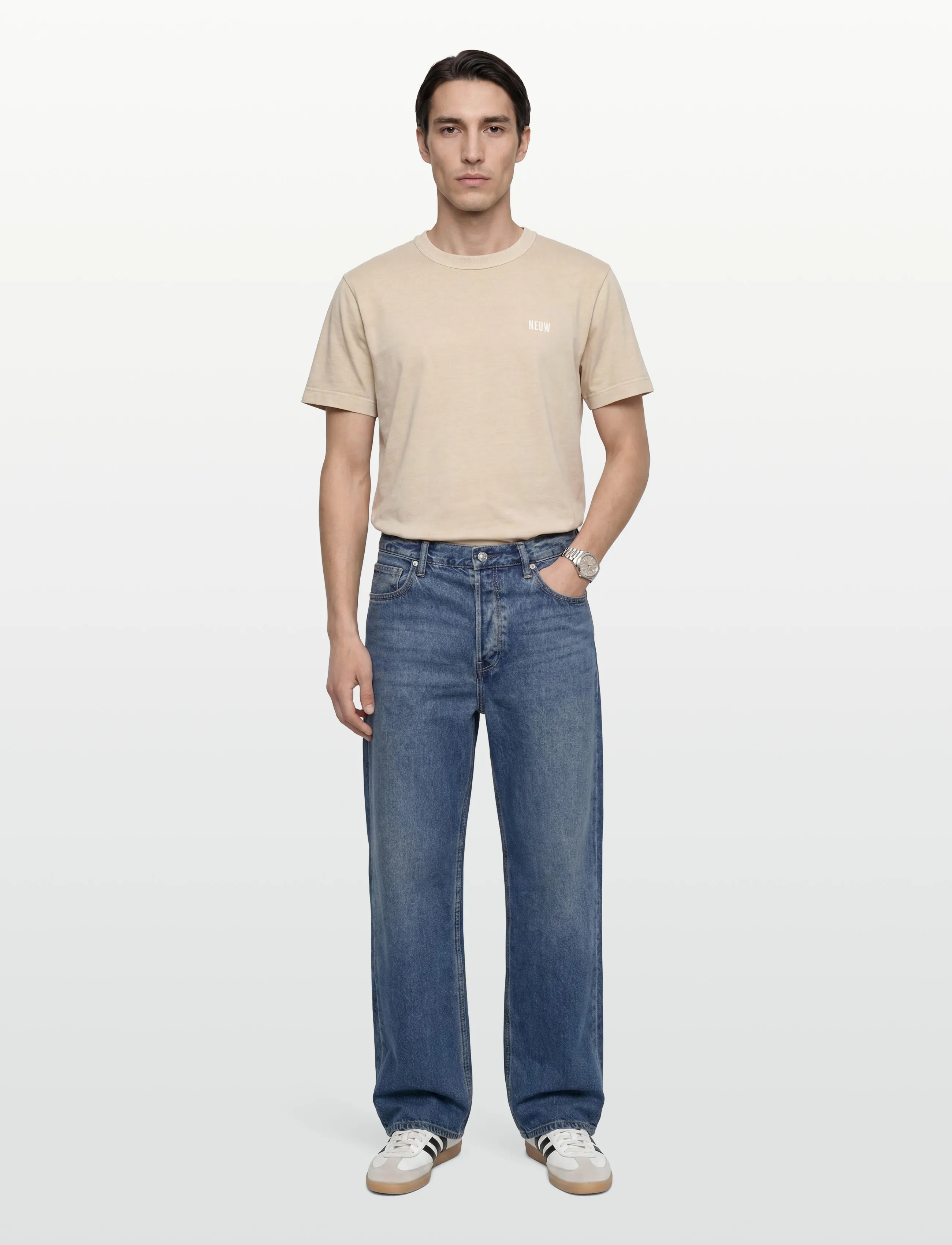 NEUW Wordmark Tee Sable, Mænd, T-Shirt, Beige, Str: XL