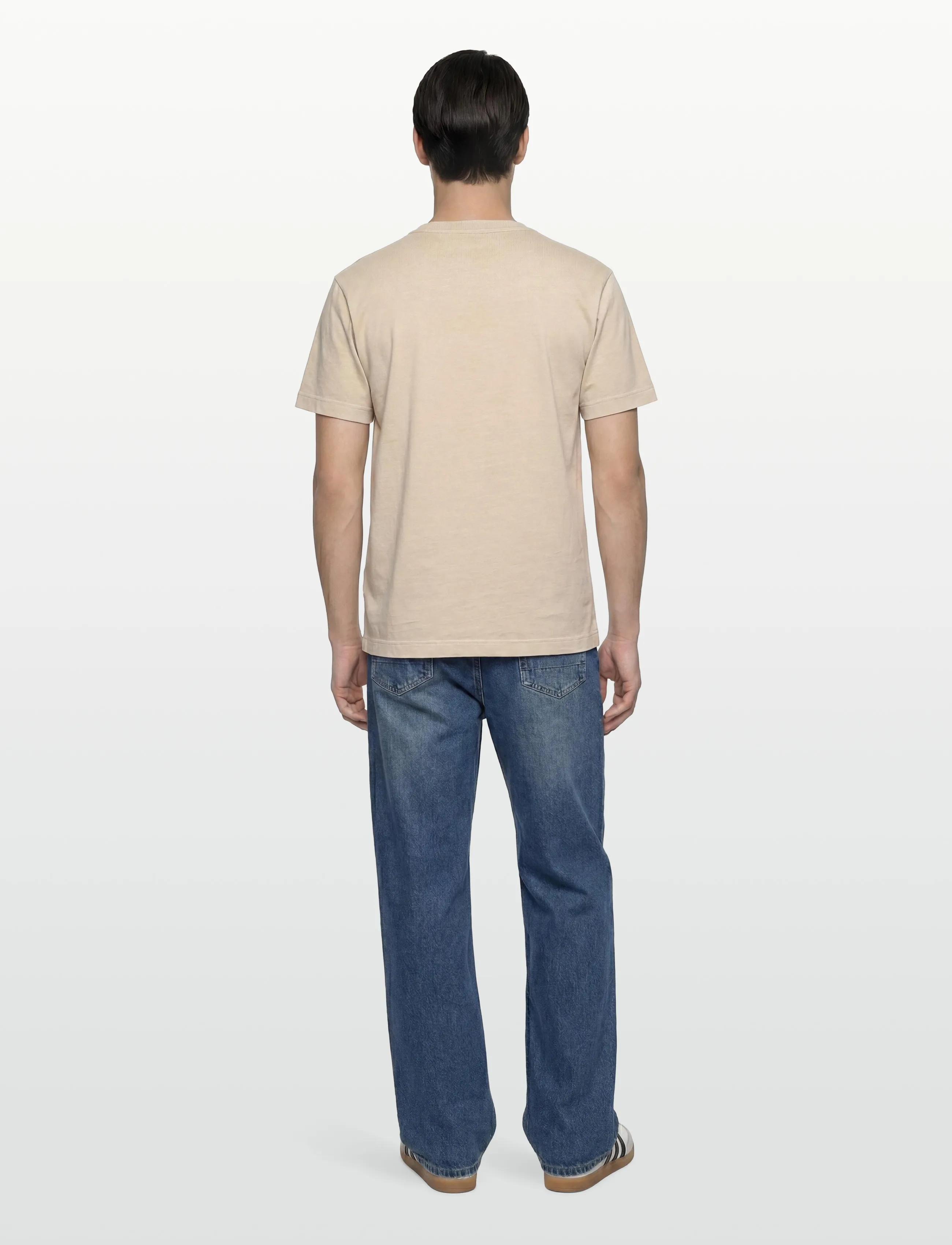 NEUW - NEUW WORDMARK TEE WASHED BLACK - kurzärmelig - beige - 4