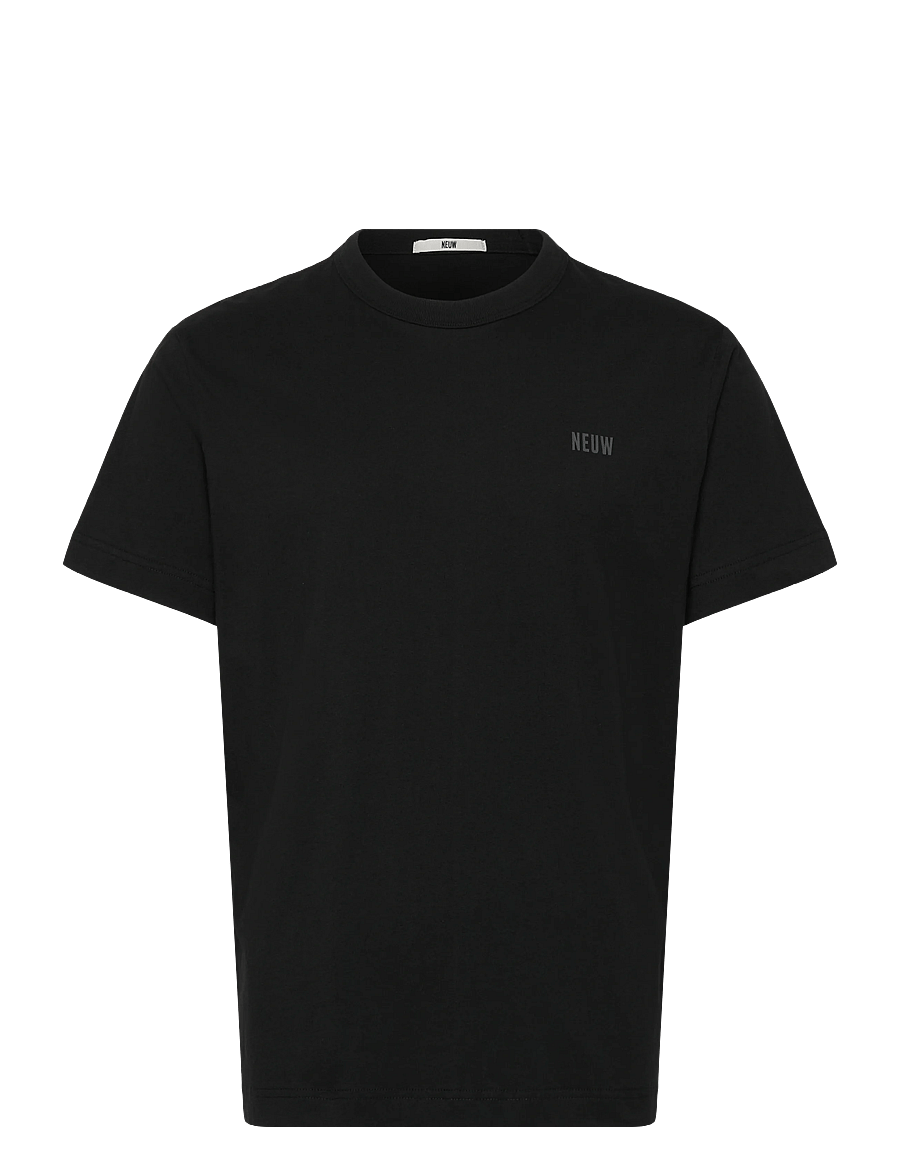 NEUW - NEUW WORDMARK TEE SABLE - short-sleeved t-shirts - black - 1