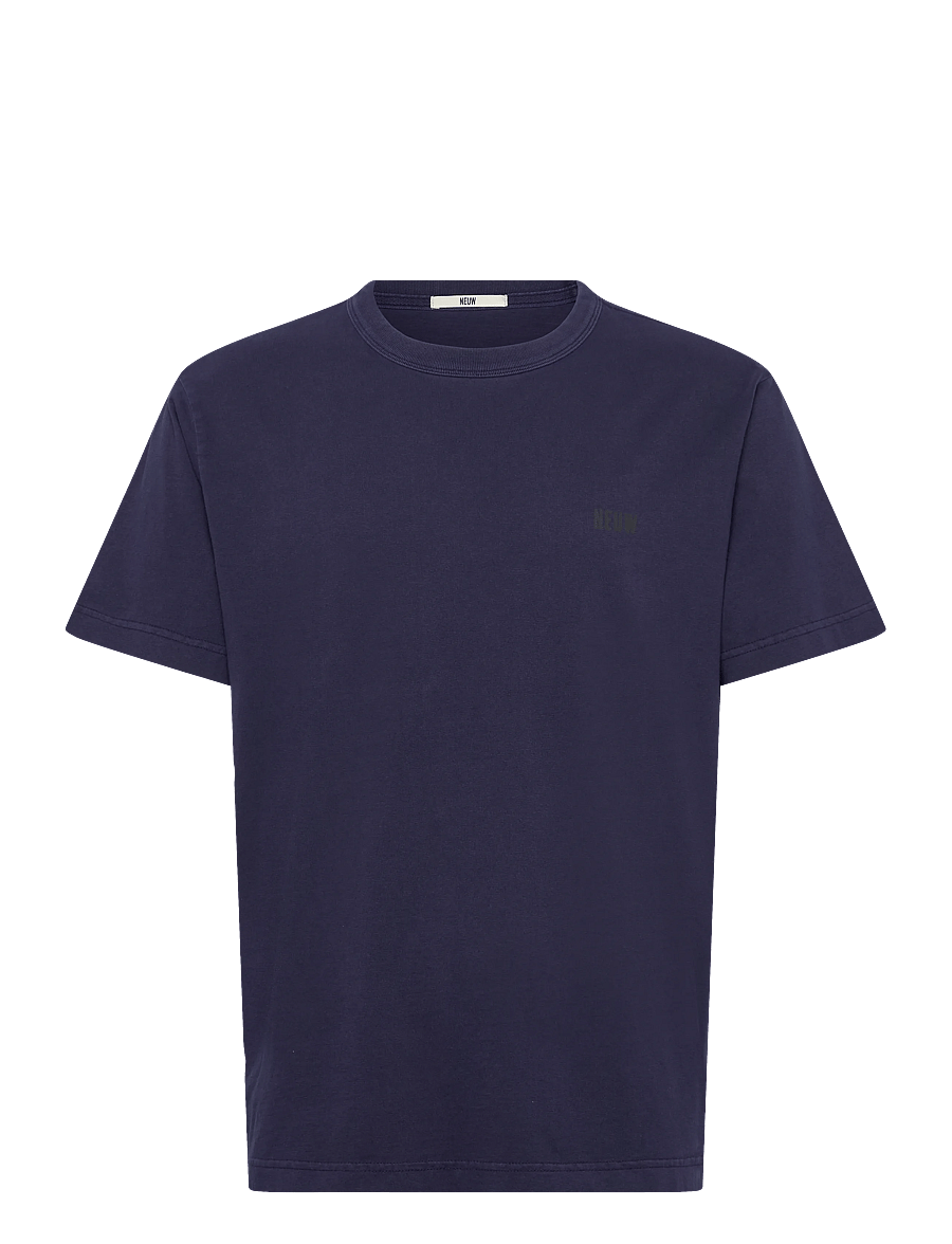 NEUW - NEUW WORDMARK TEE SABLE - kortärmade t-shirts - blue - 0