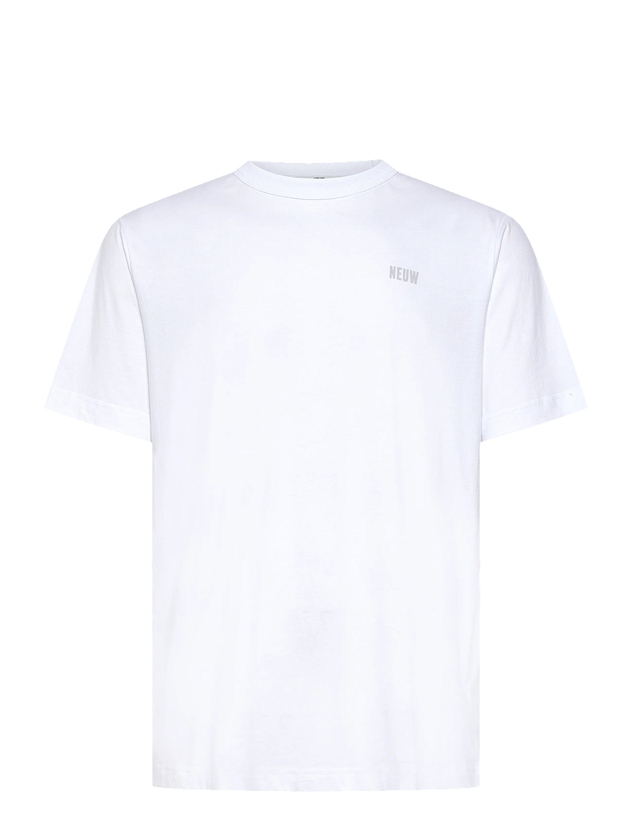 NEUW - NEUW WORDMARK TEE SABLE - short-sleeved t-shirts - white - 1