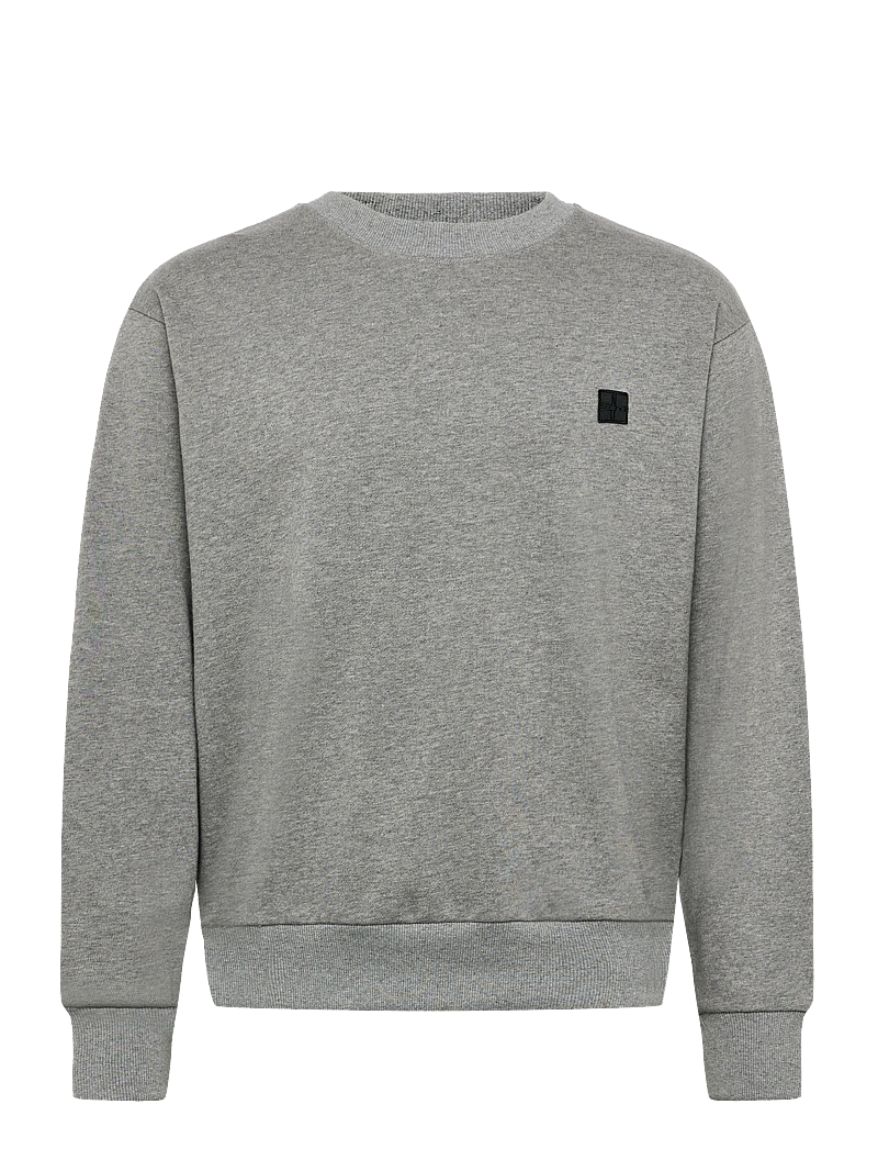 NEUW - FLEECE CREW SWEATER GREY MARLE - shoppa efter tillfälle - grey - 1