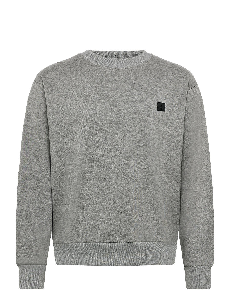 NEUW - FLEECE CREW SWEATER GREY MARLE - sweatshirts - grey - 1