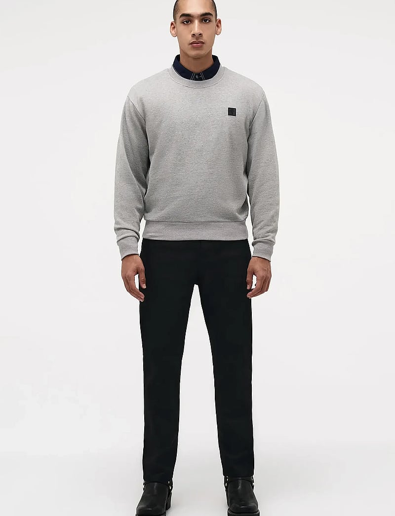 NEUW - FLEECE CREW SWEATER GREY MARLE - shoppa efter tillfälle - grey - 0