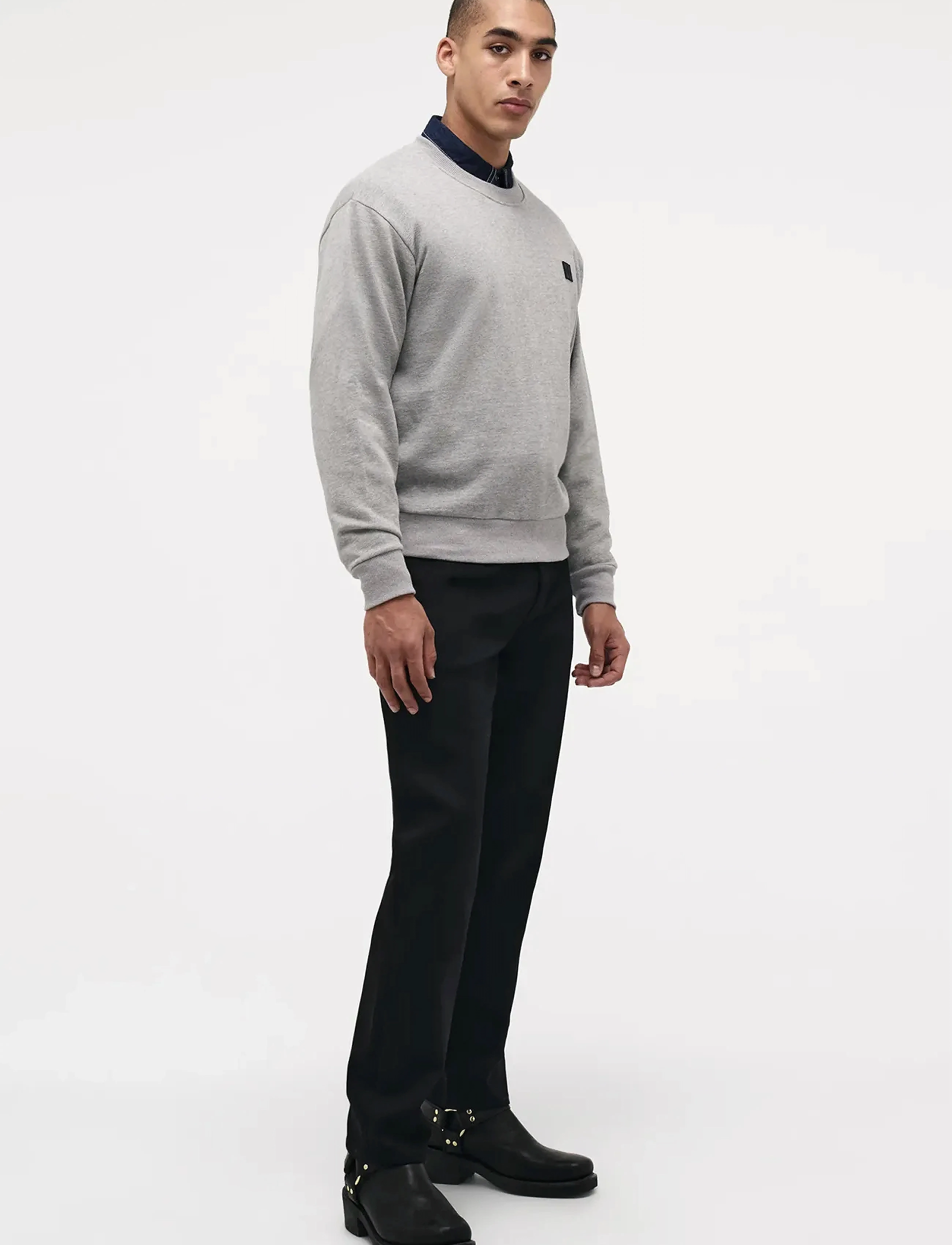 NEUW - FLEECE CREW SWEATER GREY MARLE - sweatshirts - grey - 3