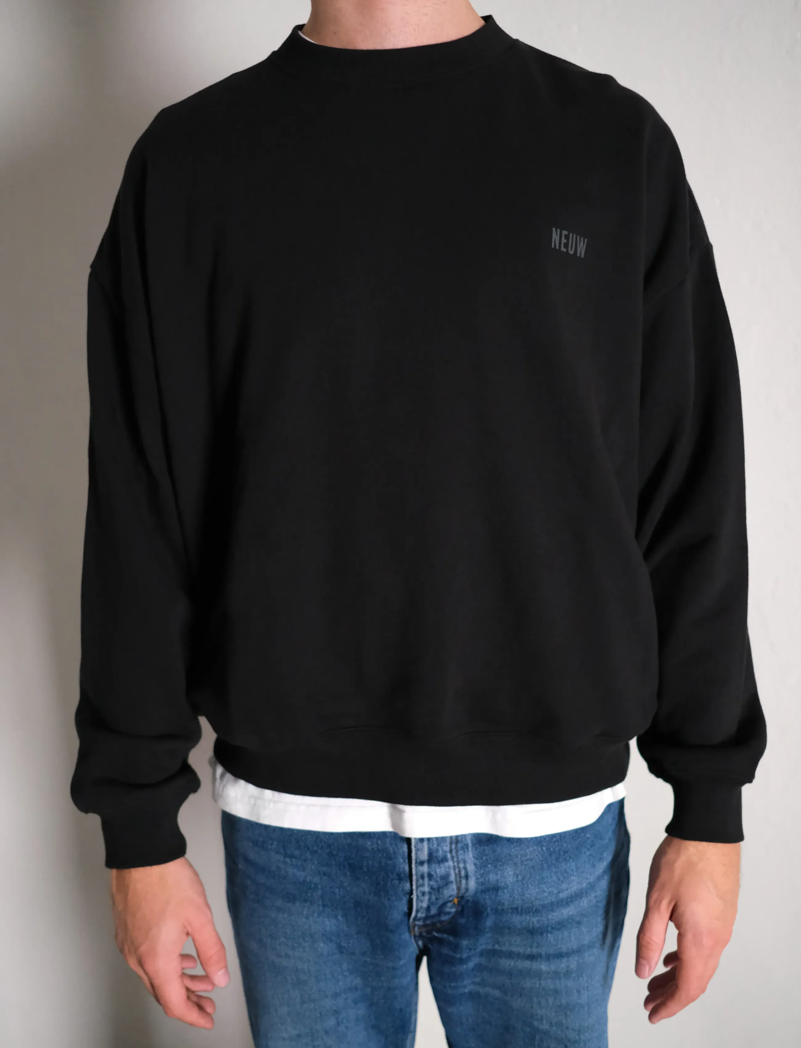NEUW Wordmark Crew Odyssey Grey, M, Sweatshirts & Hoodies, Schwarz - Sweatshirts, Männerswear