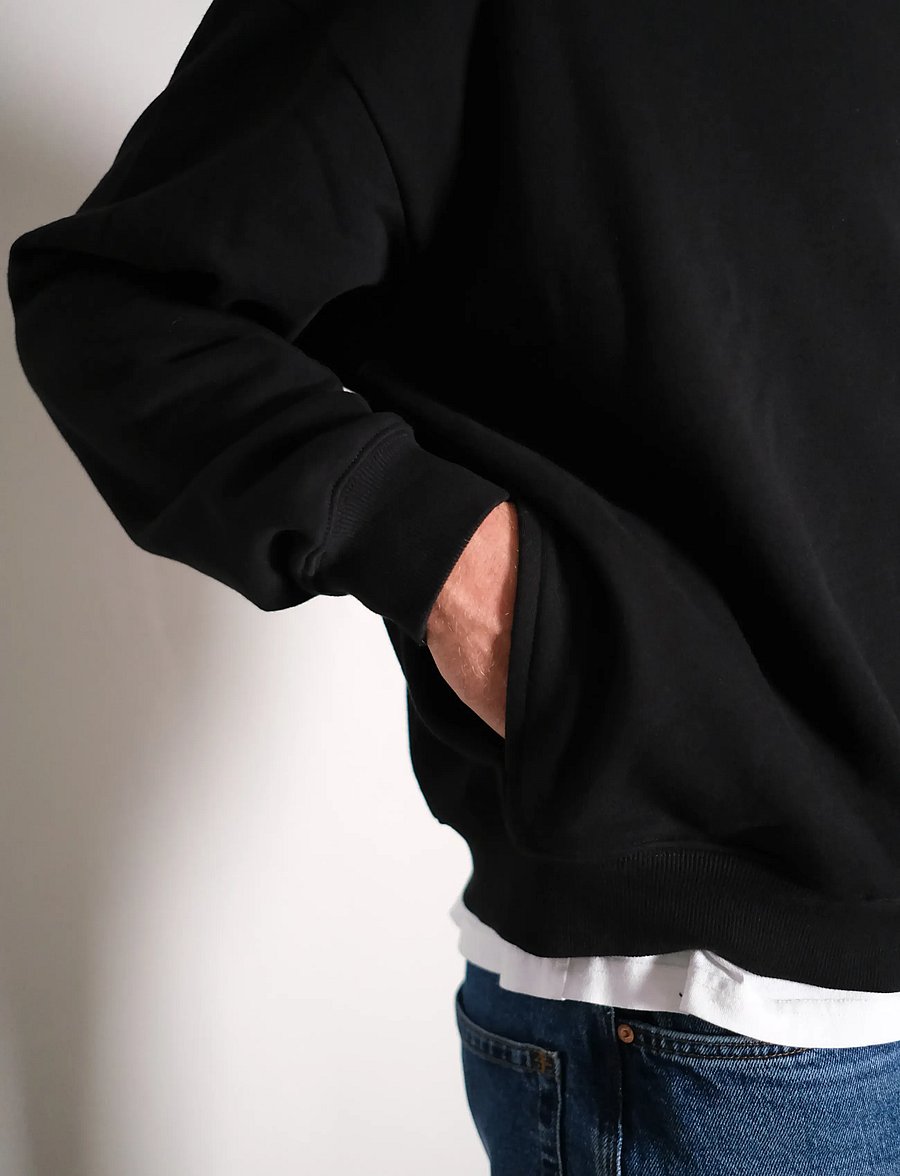 NEUW - NEUW WORDMARK CREW - sweatshirts - black - 4