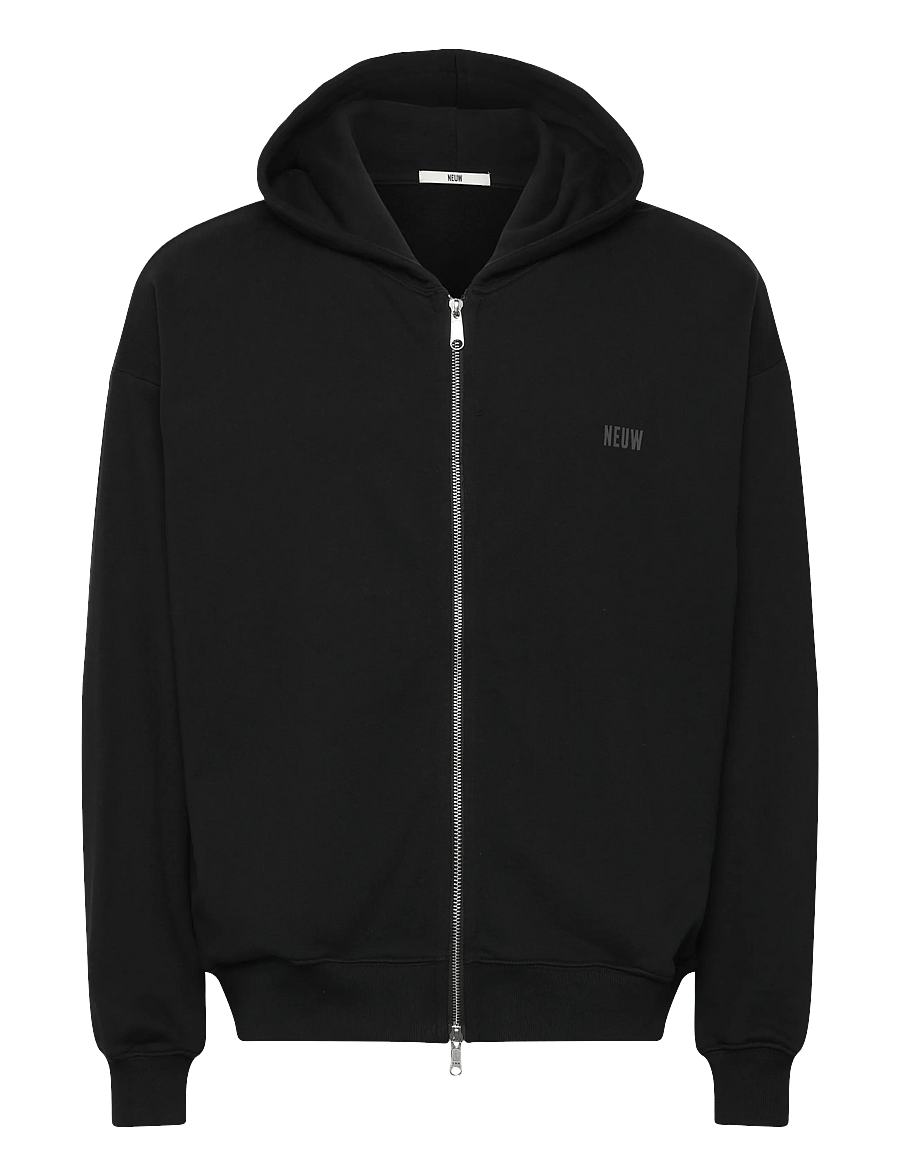 NEUW - NEUW WORDMARK HOODIE PEYOTE - hættetrøjer - black - 1