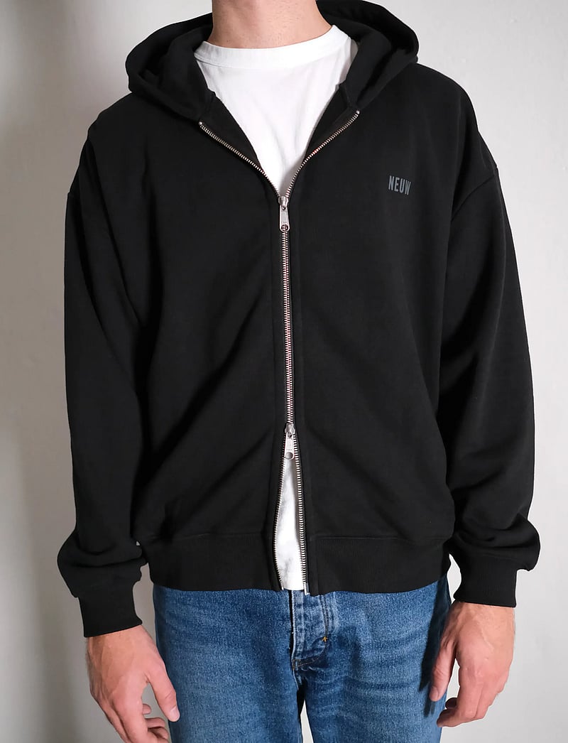 NEUW - NEUW WORDMARK HOODIE PEYOTE - kapuzenpullover - black - 0