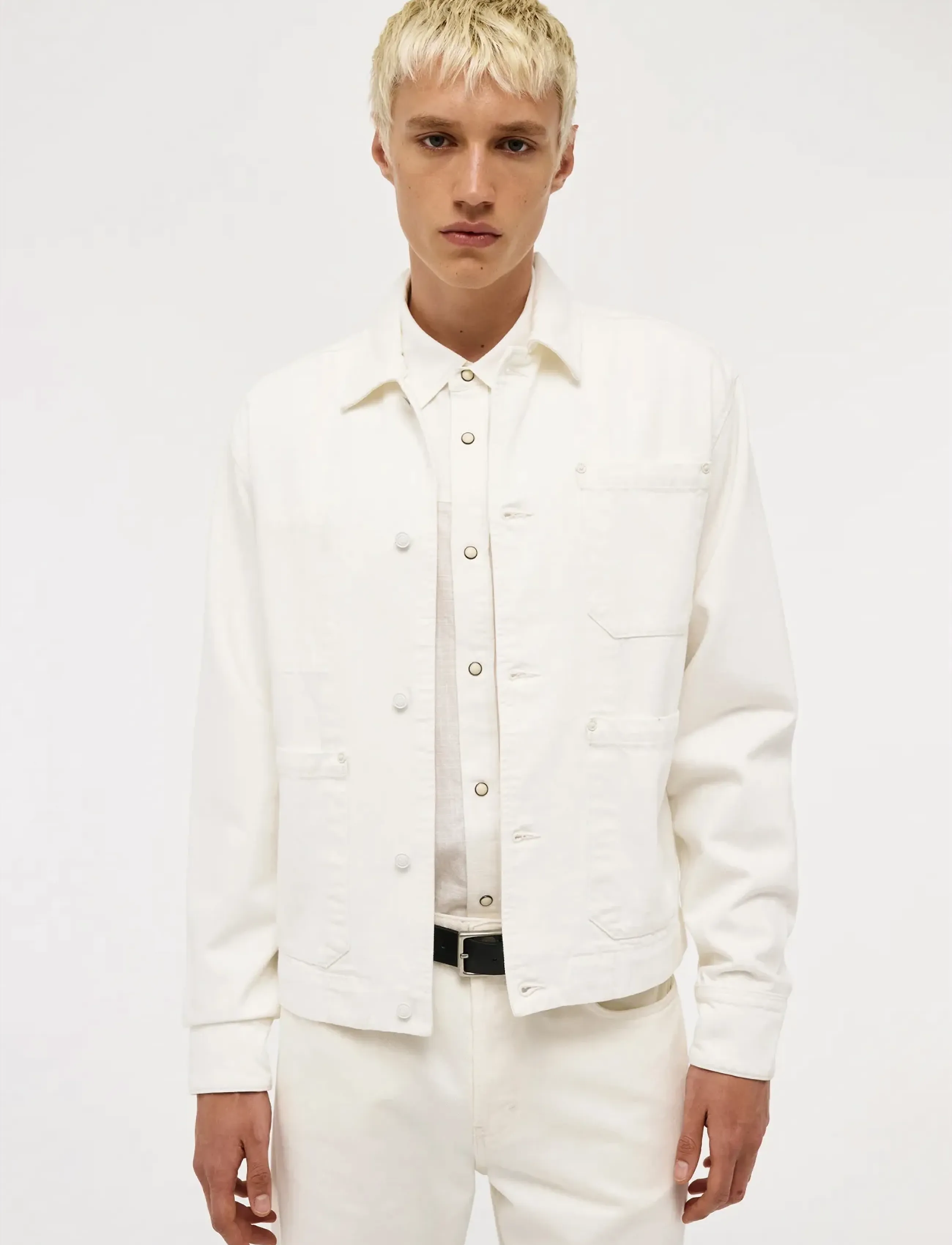 NEUW W'wear Coat Chalkchalk, M, White, Denim > Unlined Denim Jackets, Herre