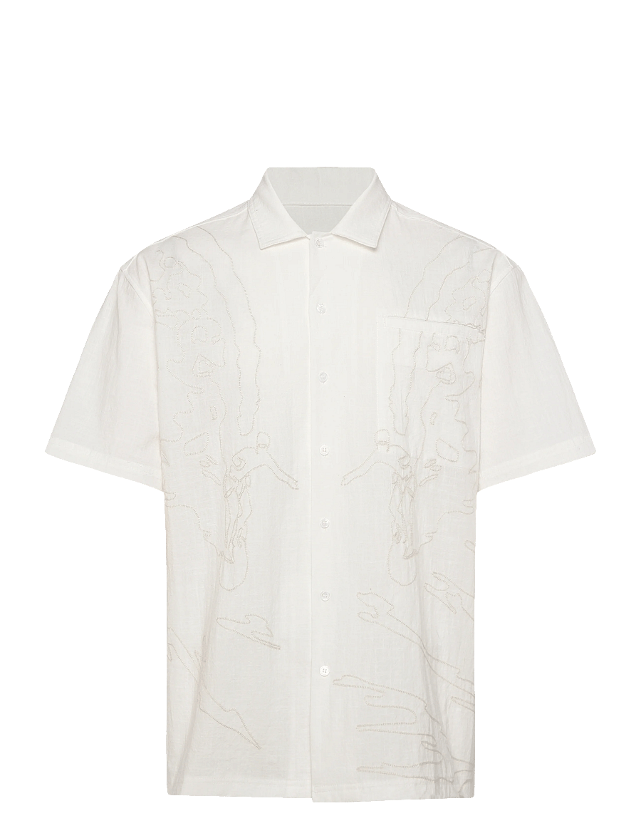 NEUW - THRACE EMBROIDERED SS SHIRTWHITE - marškiniai trumpomis rankovėmis - white - 1