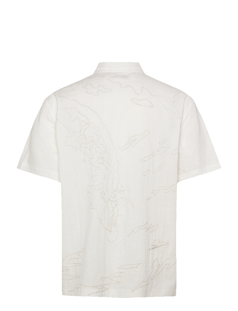 NEUW - THRACE EMBROIDERED SS SHIRTWHITE - kortärmade skjortor - white - 2