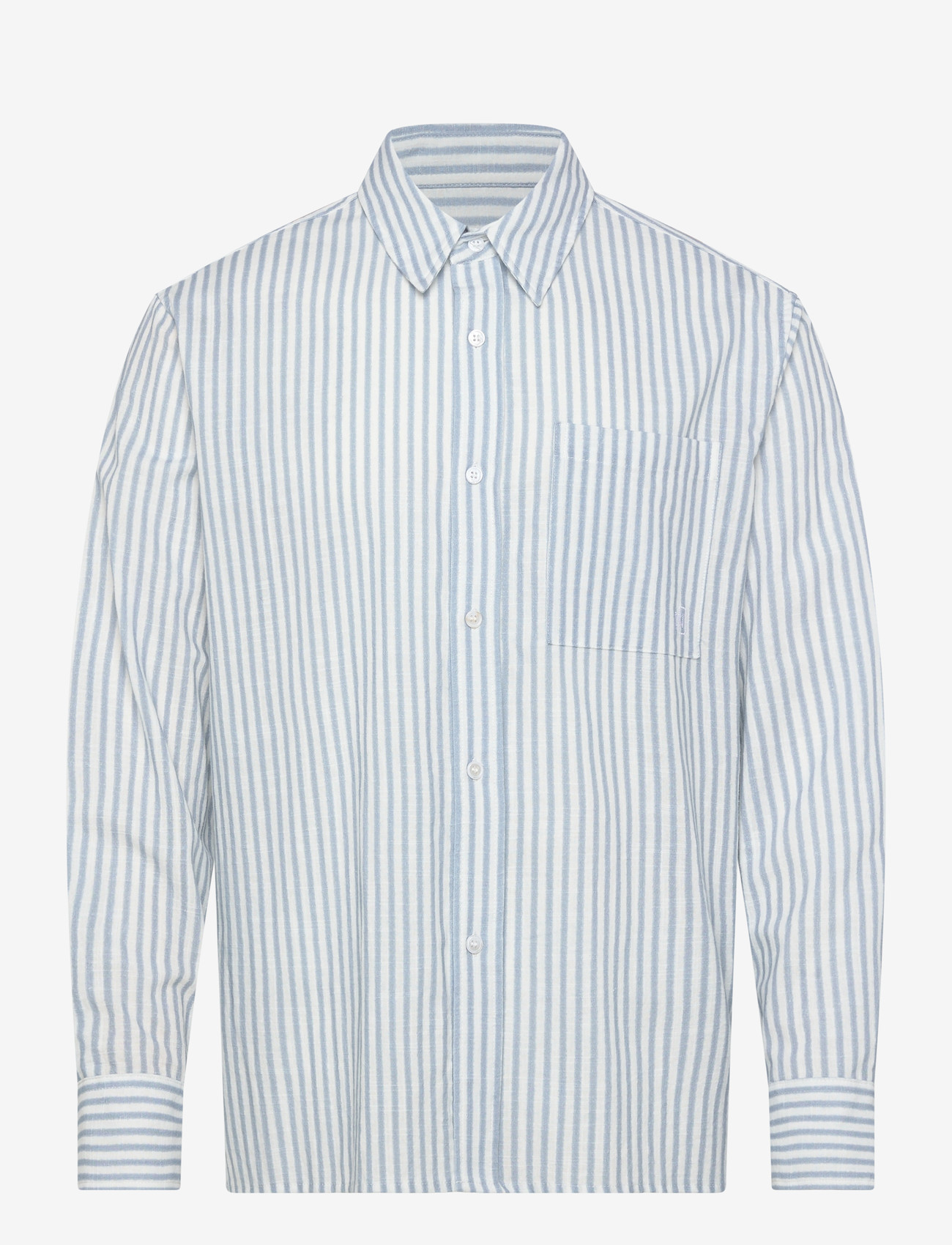 NEUW - BLURRED STRIPE LS SHIRT OXFORD BLUE - striped shirts - blue - 1