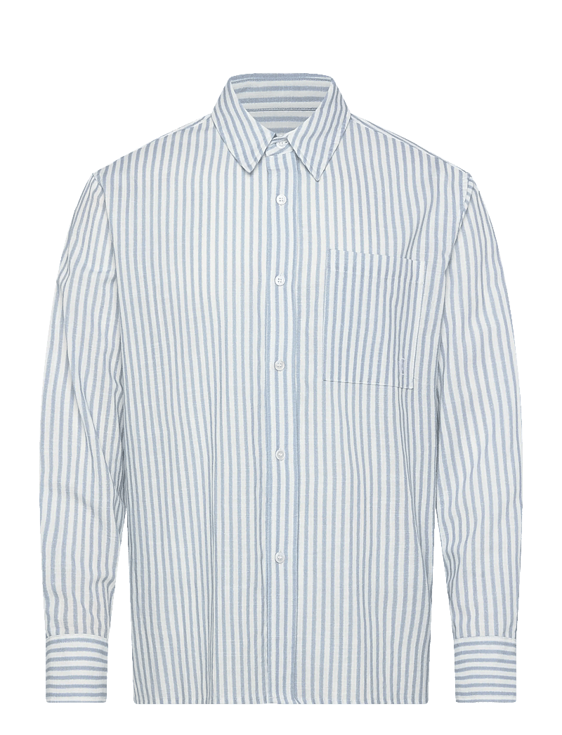 NEUW - BLURRED STRIPE LS SHIRT OXFORD BLUE - striped shirts - blue - 1