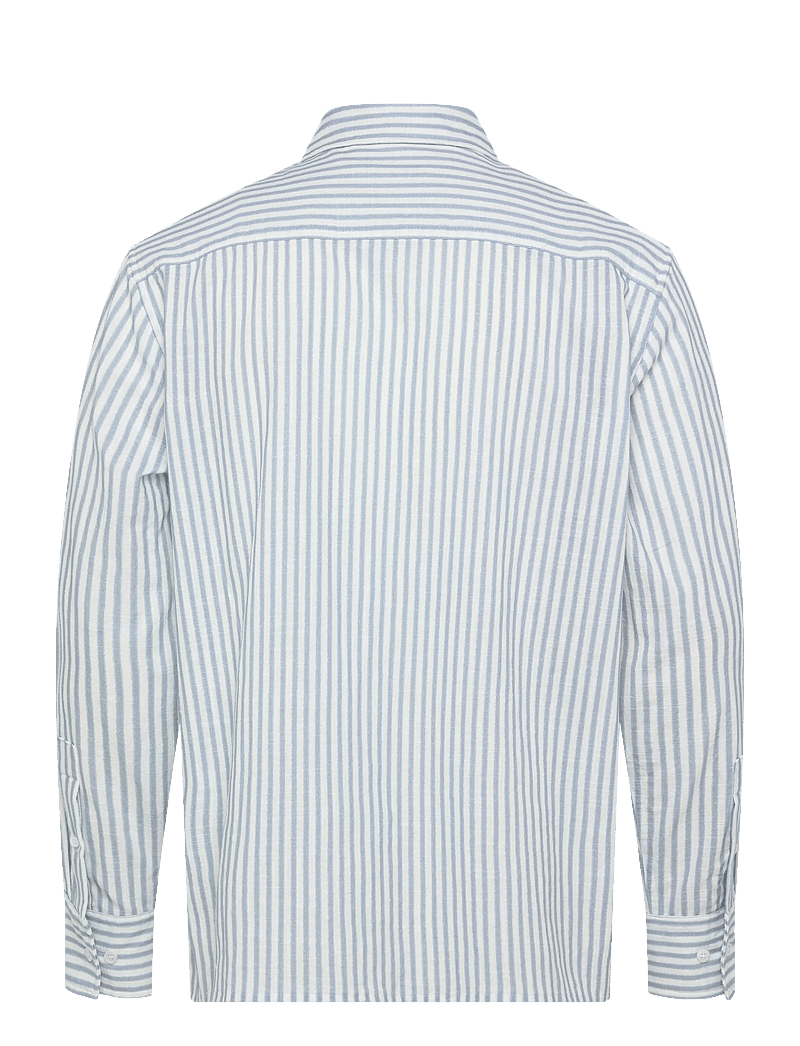 NEUW - BLURRED STRIPE LS SHIRT OXFORD BLUE - striped shirts - blue - 2