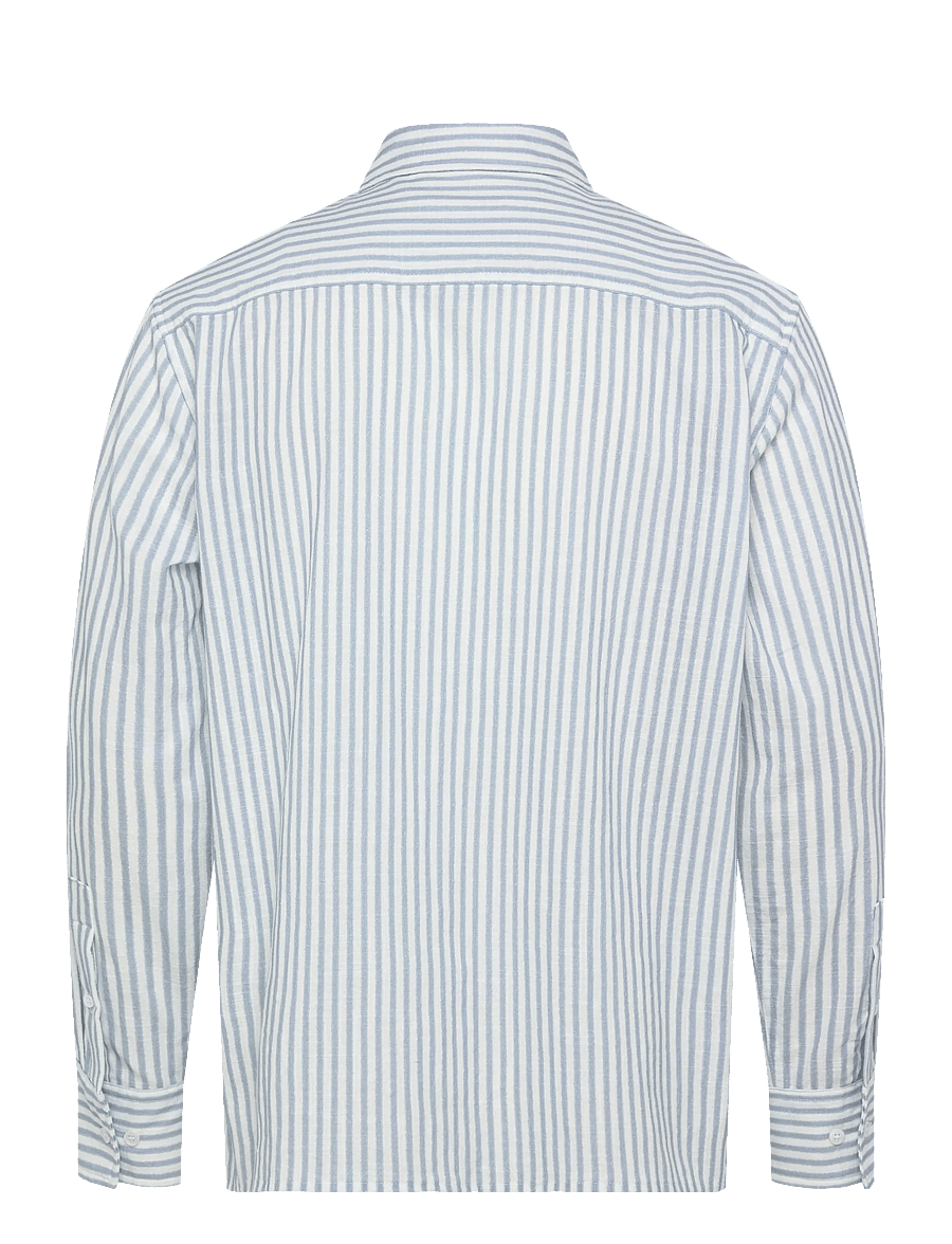 NEUW - BLURRED STRIPE LS SHIRT OXFORD BLUE - röndóttar skyrtur - blue - 2