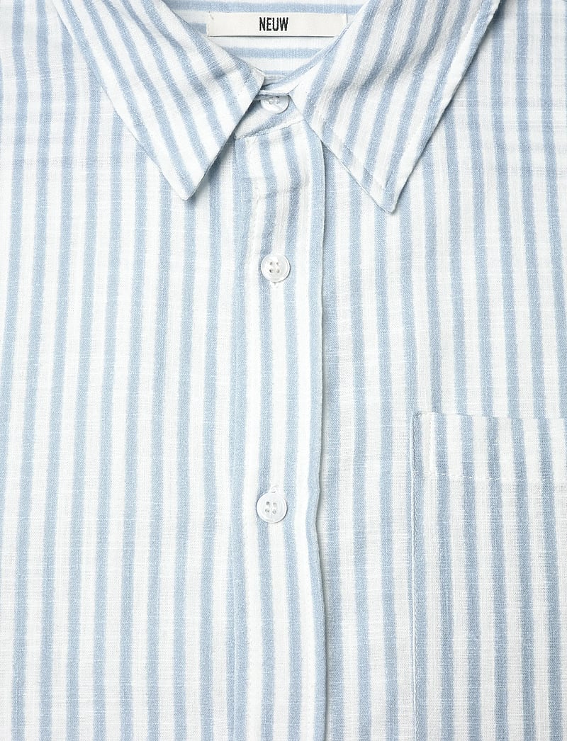 NEUW - BLURRED STRIPE LS SHIRT OXFORD BLUE - striped shirts - blue - 5
