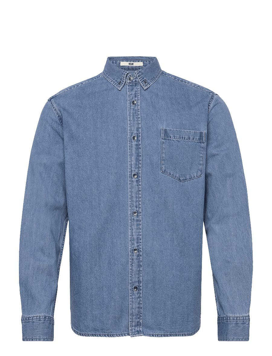 NEUW - REGULAR FIT DENIM SHIRTMID INDIGO - denimskjorter - blue - 1