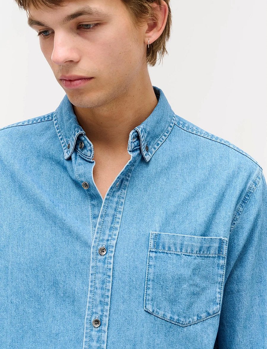 NEUW - REGULAR FIT DENIM SHIRTMID INDIGO - denimskjorter - blue - 3