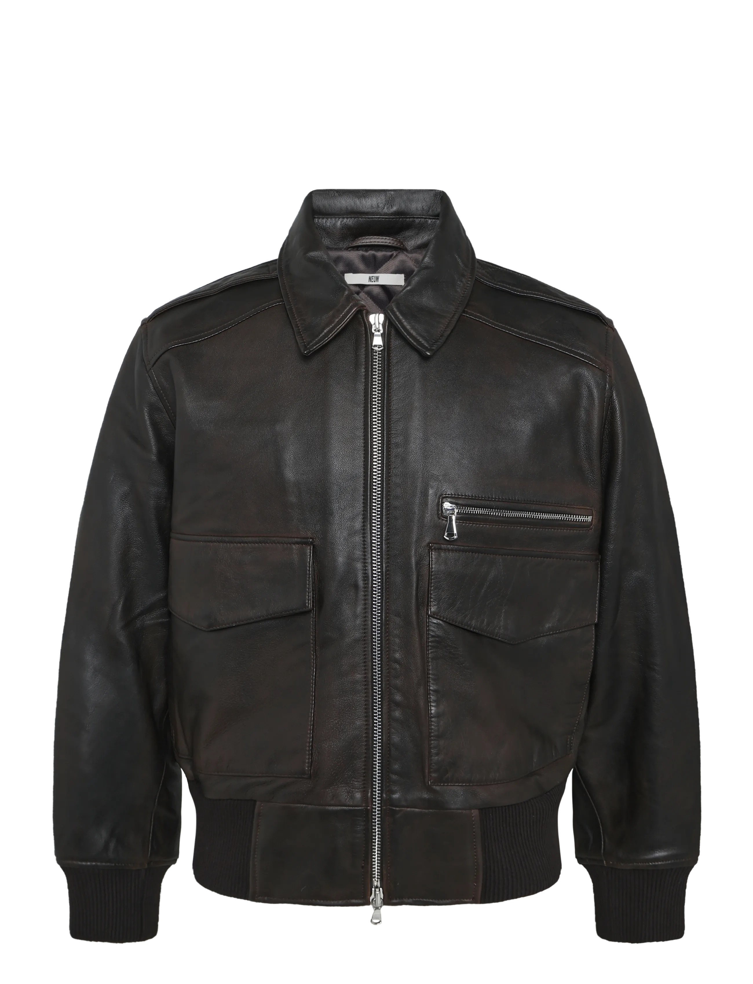 NEUW - RANGER LEATHER BOMBER BROWN - höstjackor - brown - 1