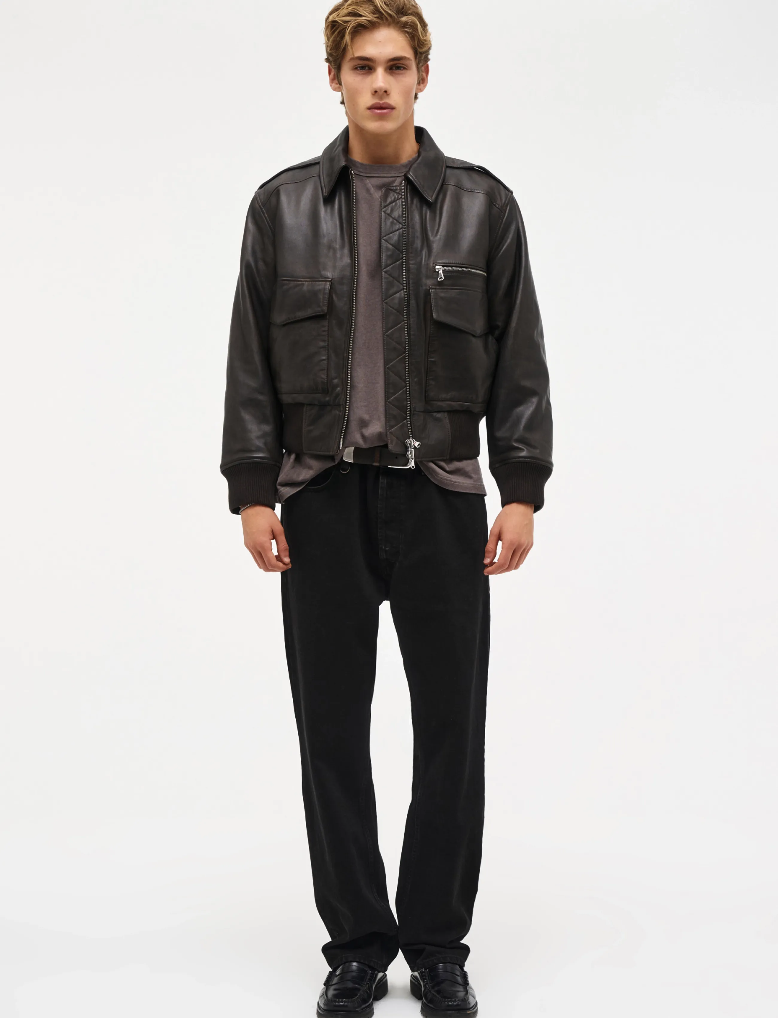 NEUW RANGER LEATHER BOMBER BROWN - Säsongens färger - BROWN / brown