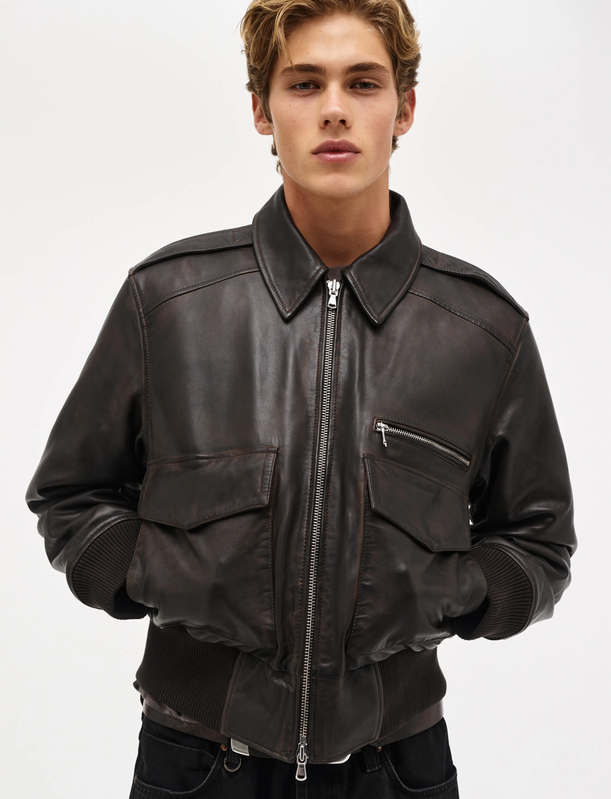 NEUW - RANGER LEATHER BOMBER BROWN - höstjackor - brown - 3
