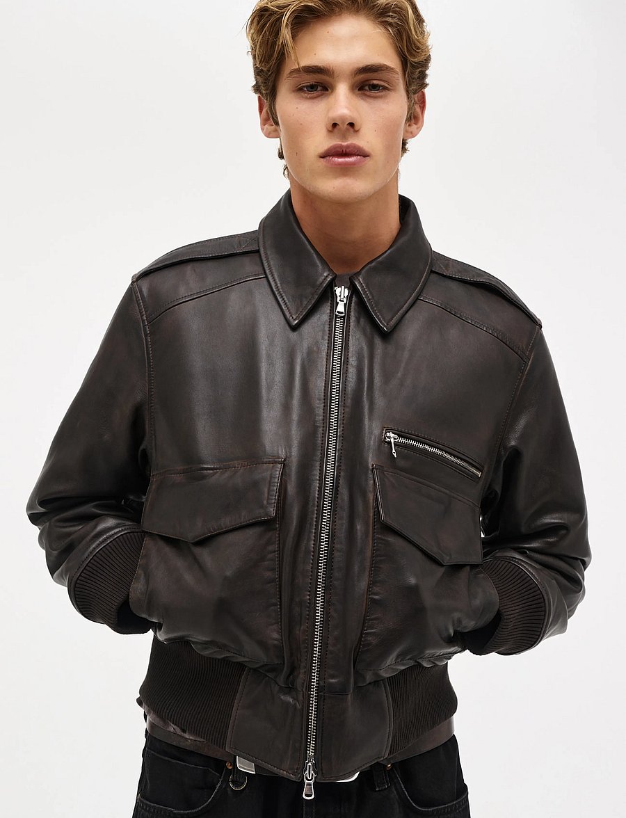 NEUW - RANGER LEATHER BOMBER BROWN - höstjackor - brown - 3