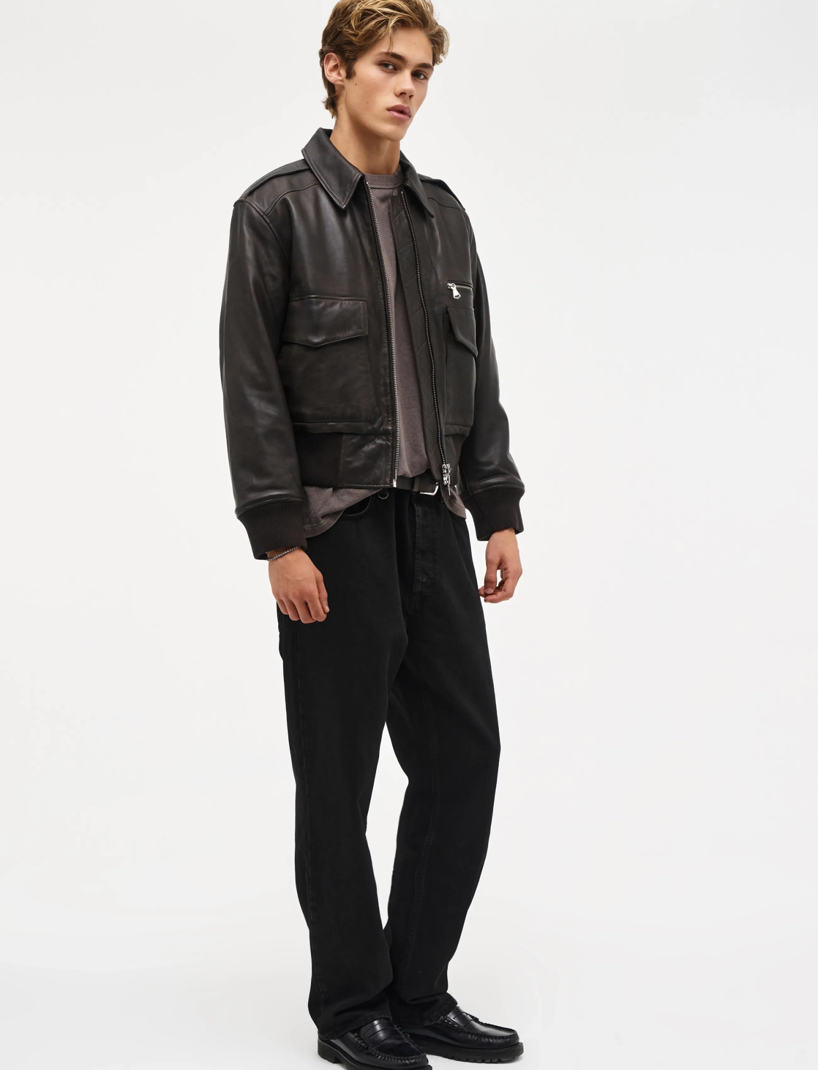 NEUW - RANGER LEATHER BOMBER BROWN - höstjackor - brown - 4