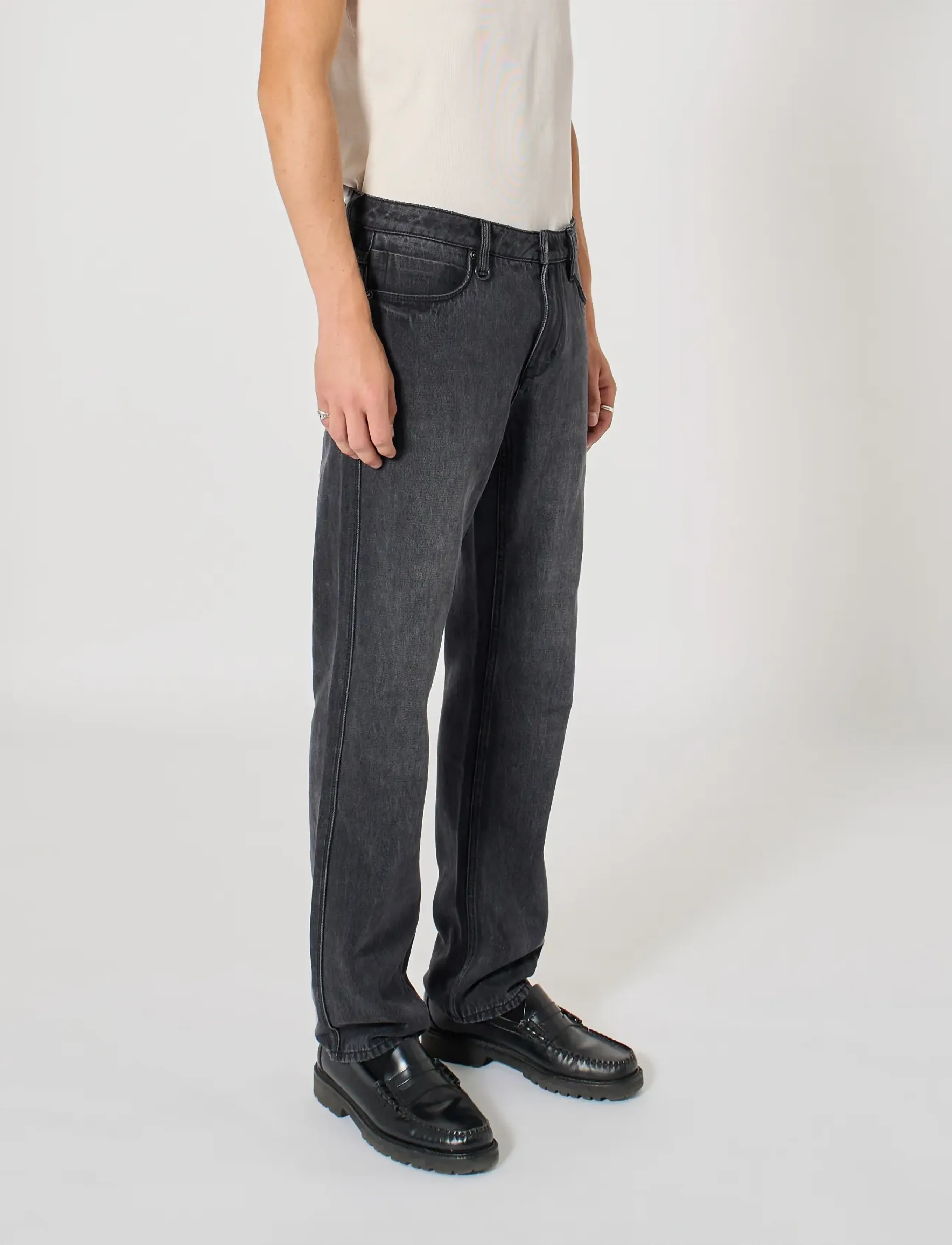 NEUW - REBEL STRAIGHT COSMO VINTAGE BLACK - tavalised teksad - black - 3