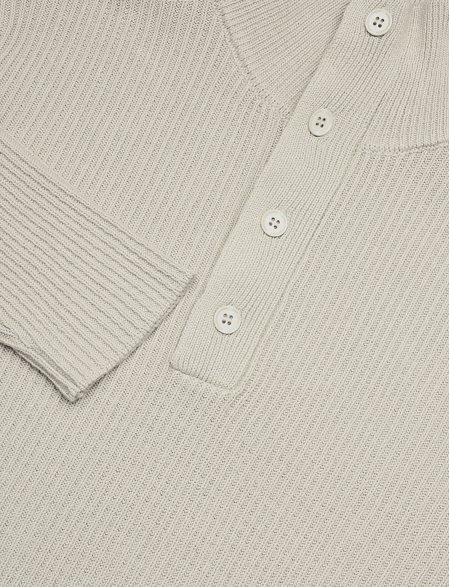 NEUW - MASKIN HENLEYFLAX - long-sleeved knitted polos - beige - 5