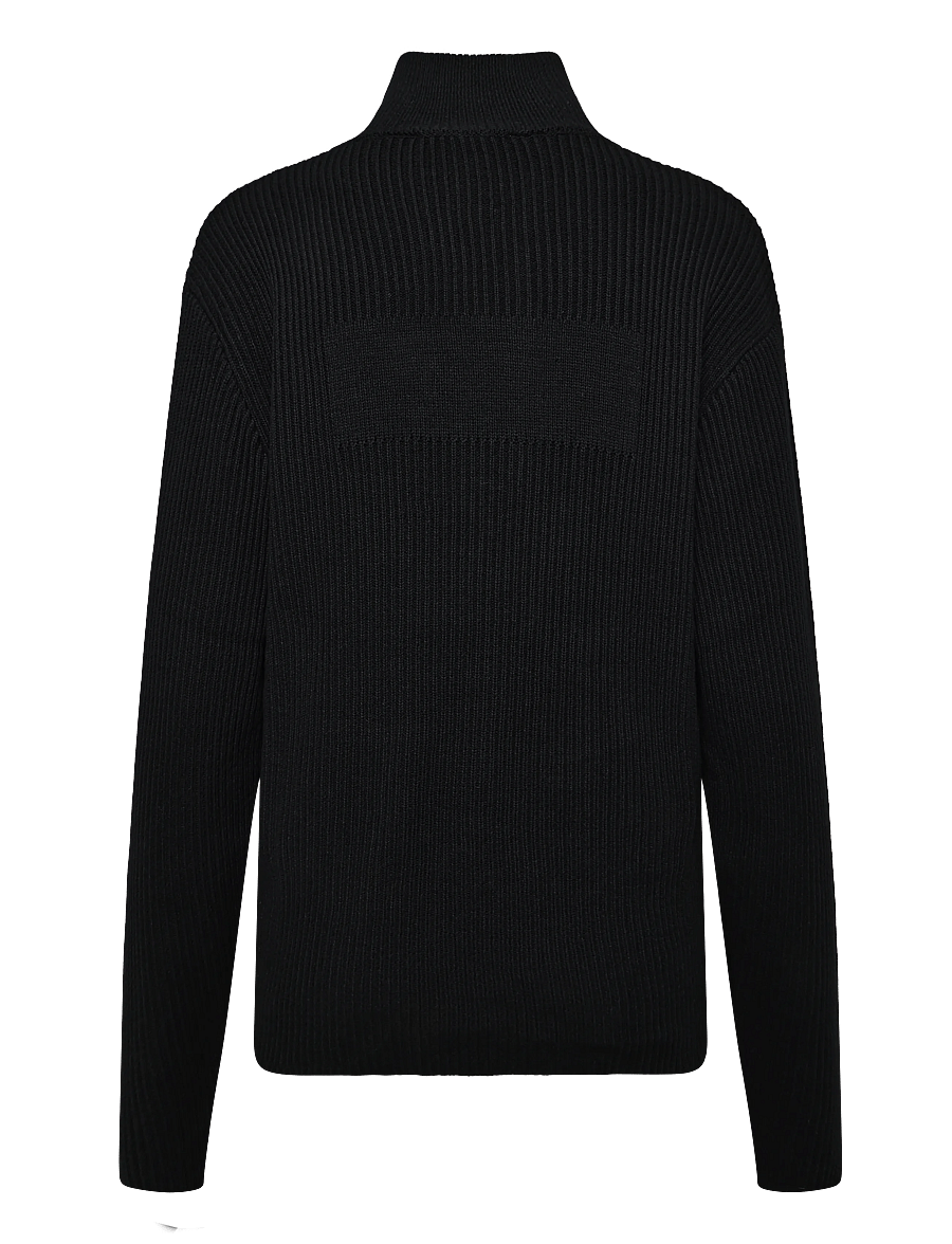 NEUW - MASKIN HENLEY BLACK - pikkade varrukatega kootud polod - black - 1