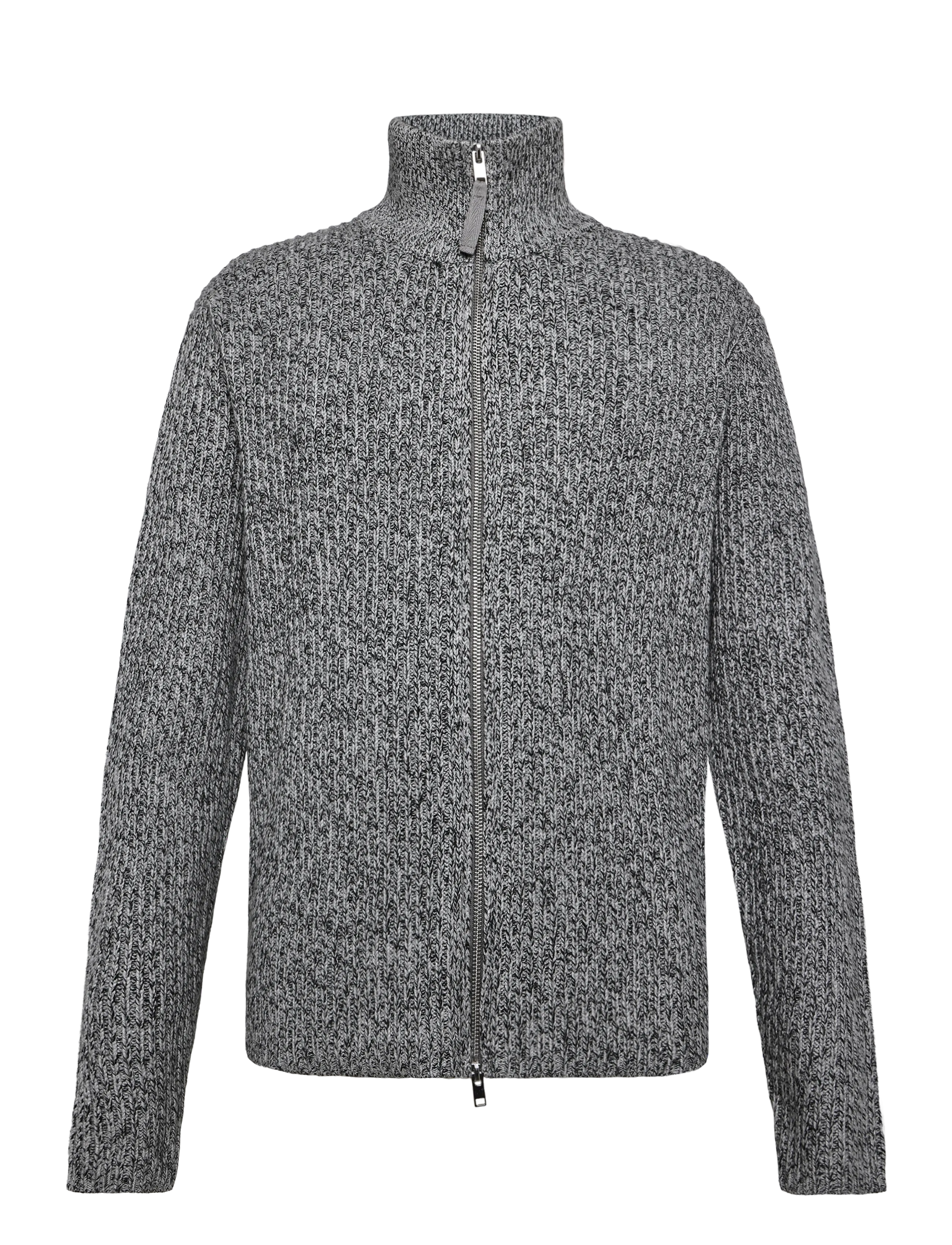 NEUW CHAIN KNIT ZIP THRUNAVY MARLE - Riided - BLUE / grey