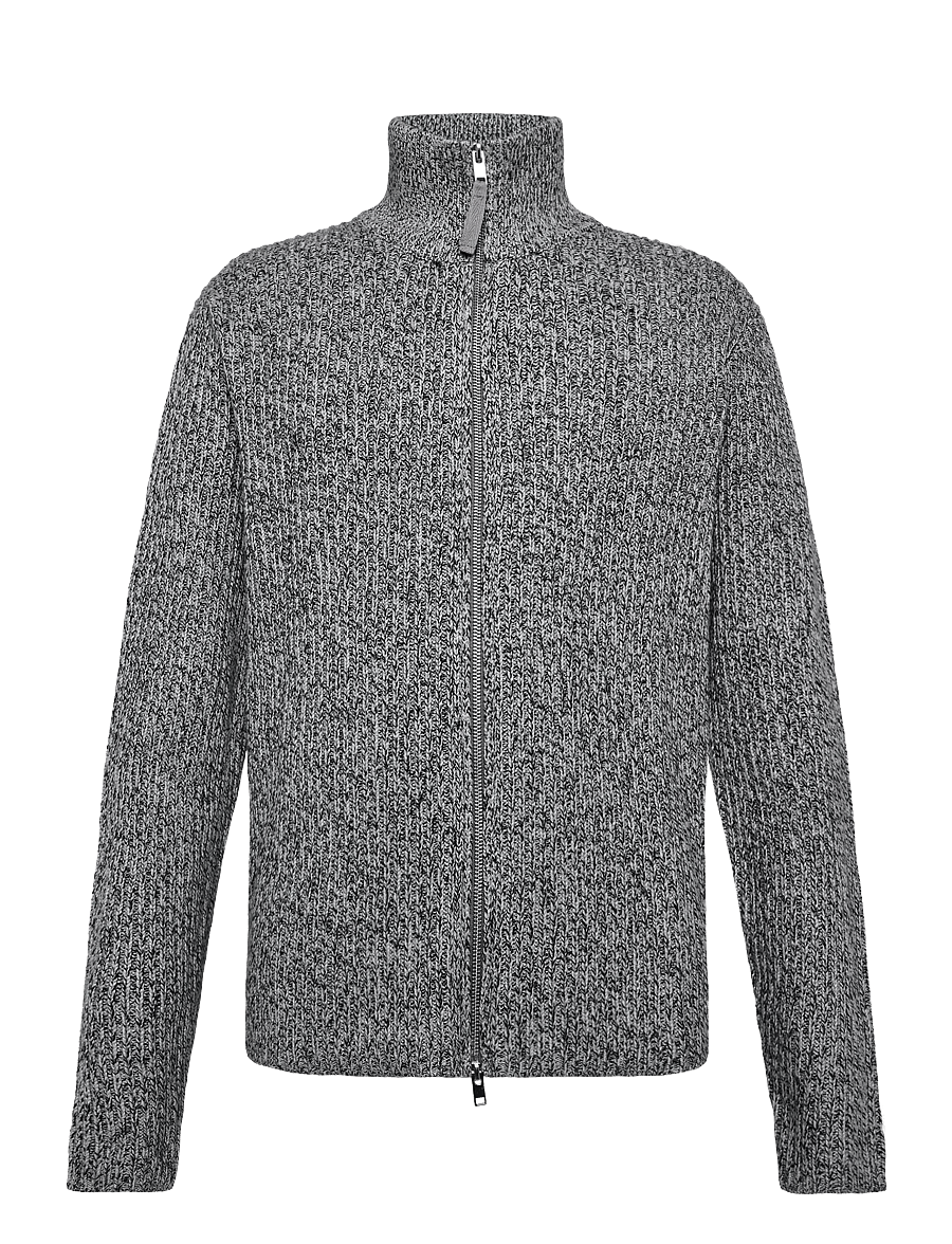 NEUW - CHAIN KNIT ZIP THRUNAVY MARLE - fullzip strik - blue - 0