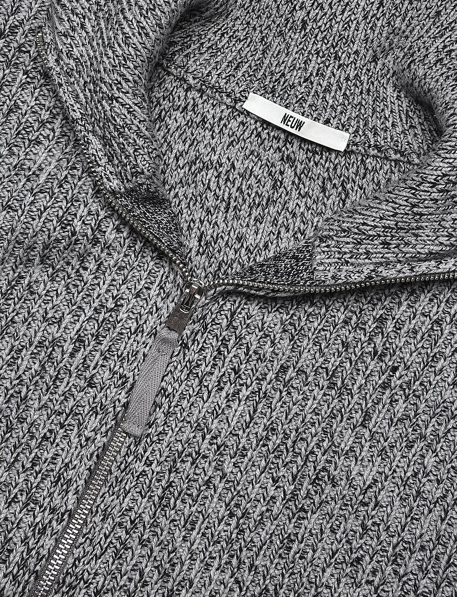 NEUW - CHAIN KNIT ZIP THRUNAVY MARLE - fullzip strik - blue - 2