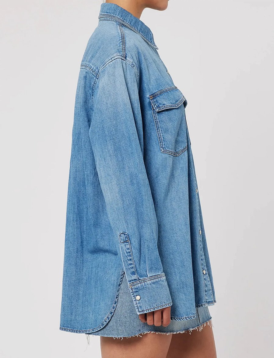 NEUW - BOWERY DENIM SHIRT VISIONMID VINTAGE INDIGO - teksasärgid - blue - 3