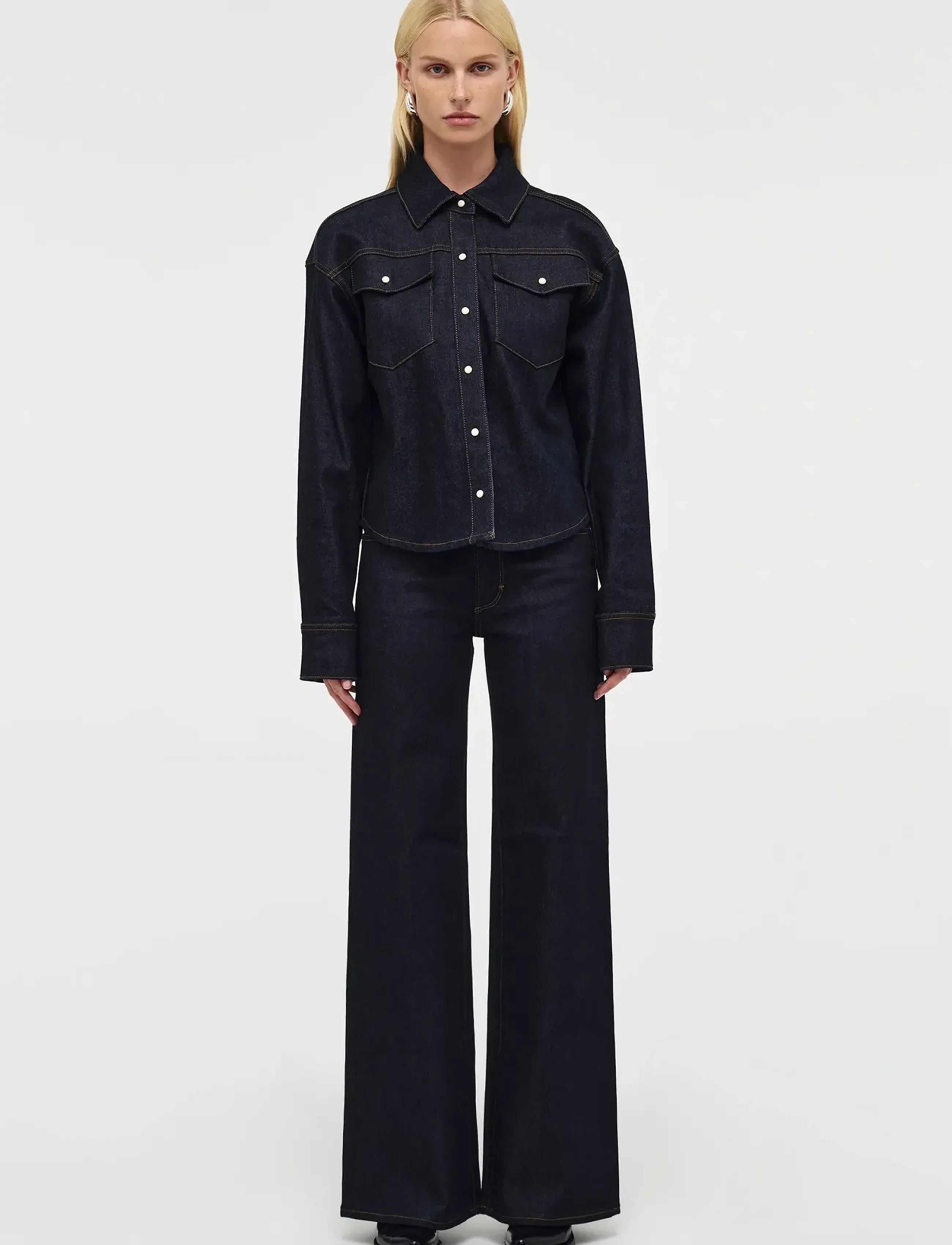 NEUW EVA WIDE RESONATE RAW INDIGO - Tøj - BLUE / black